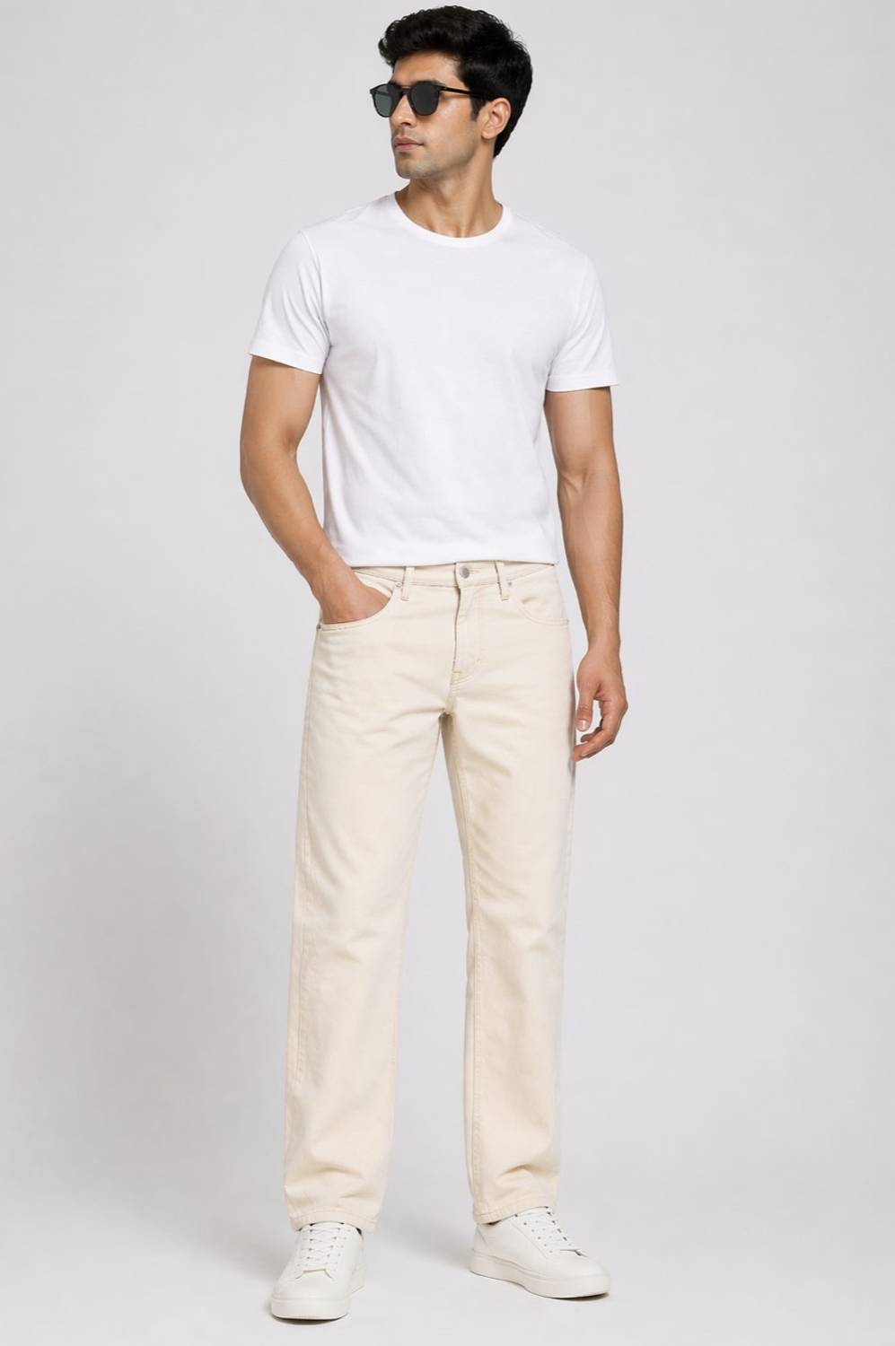 RileyRush Loose Fit Men Beige Jeans - Image 3