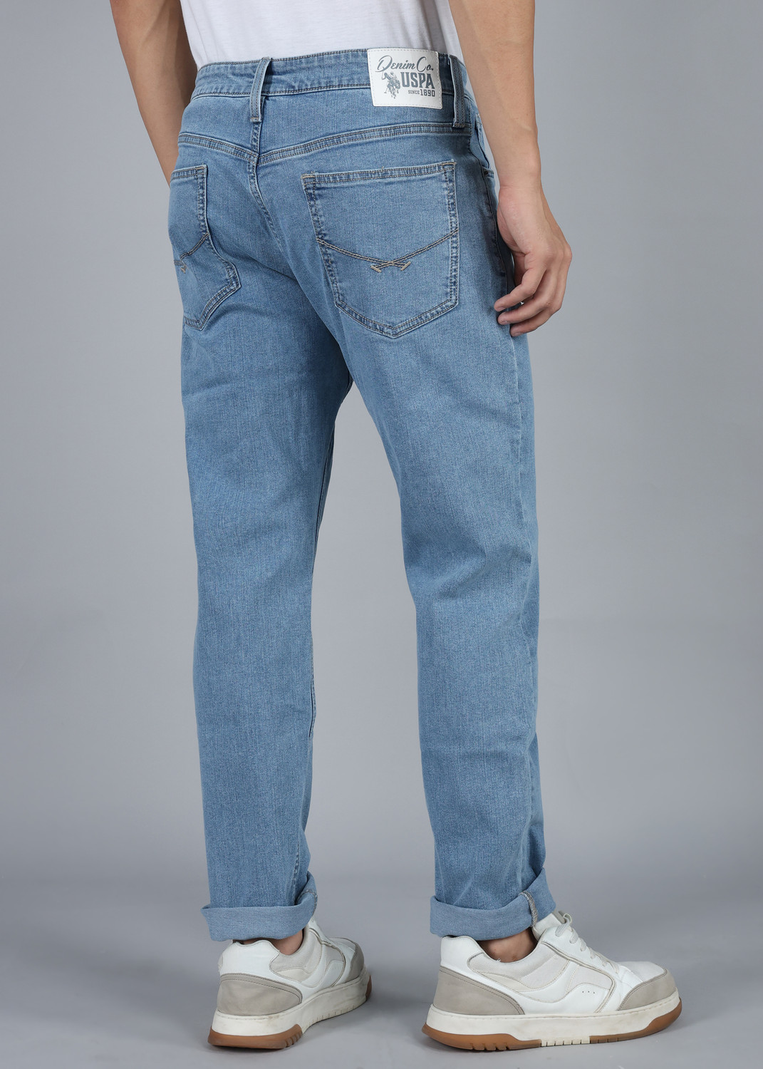 Image of U.S. Polo Assn. Denim Co. Tapered Fit Men Blue Jeans