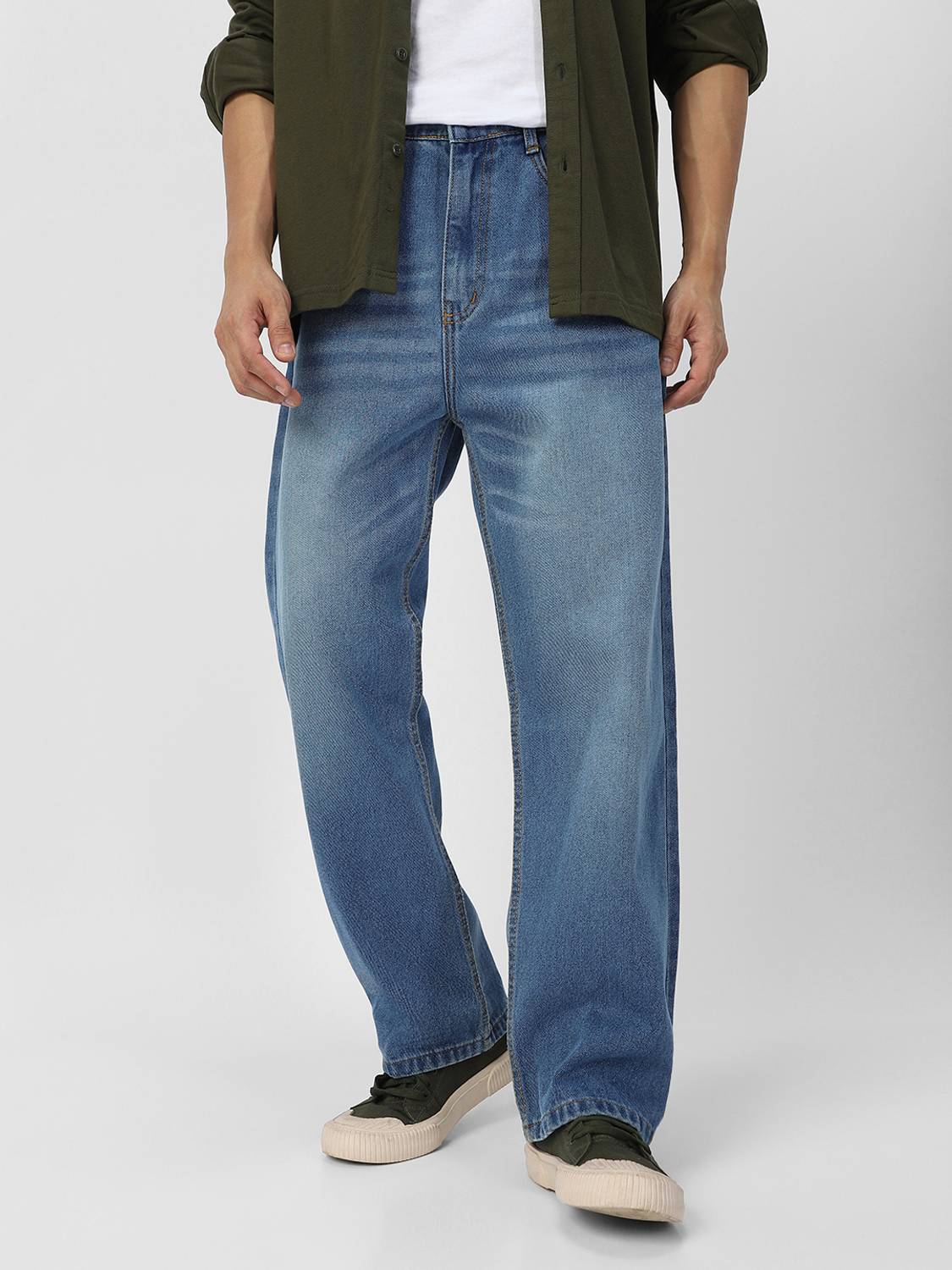 Urbano Fashion Loose Fit Men Light Blue Jeans - Image 1