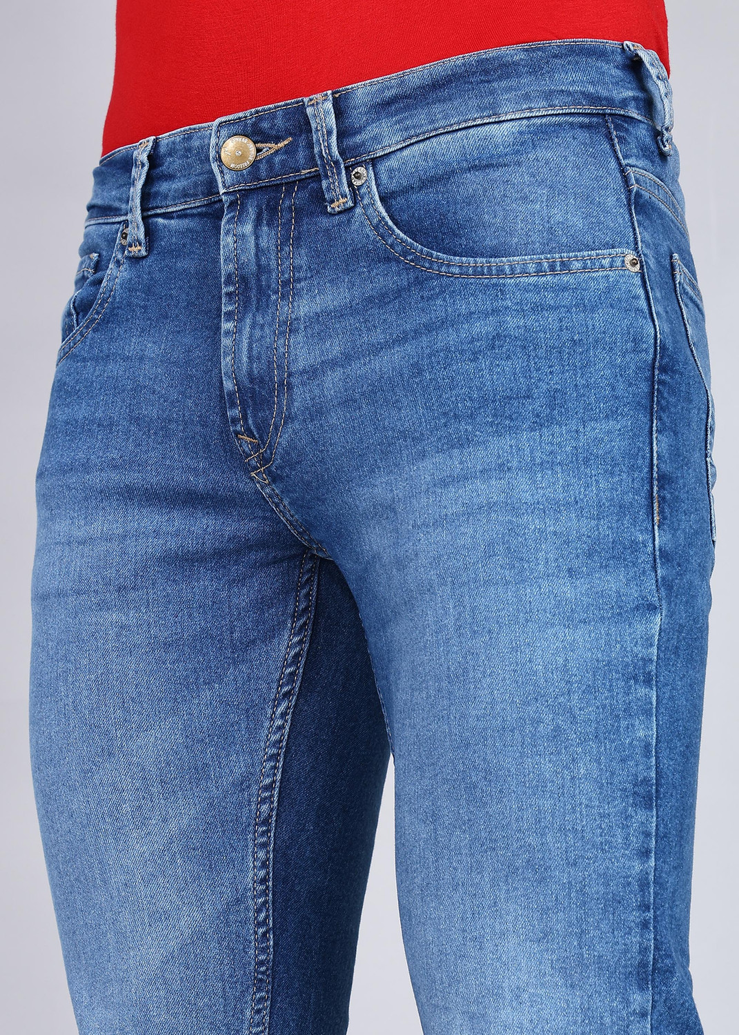 Image of Spykar Regular Men Blue Jeans