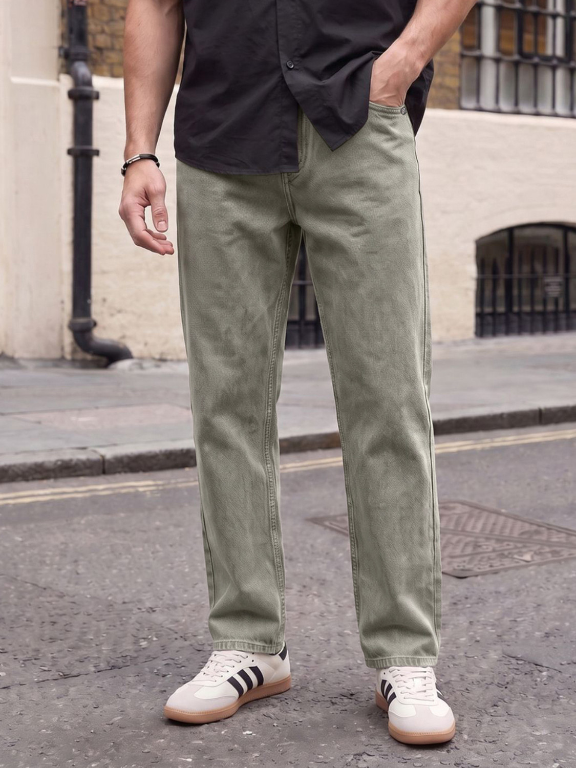 Image of Urbano Fashion Relaxed Fit Men Grey Jeans