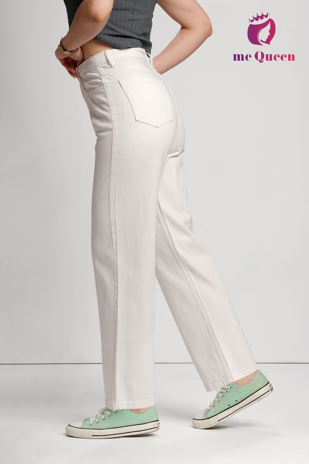 Image of me queen Loose Fit Women White Jeans