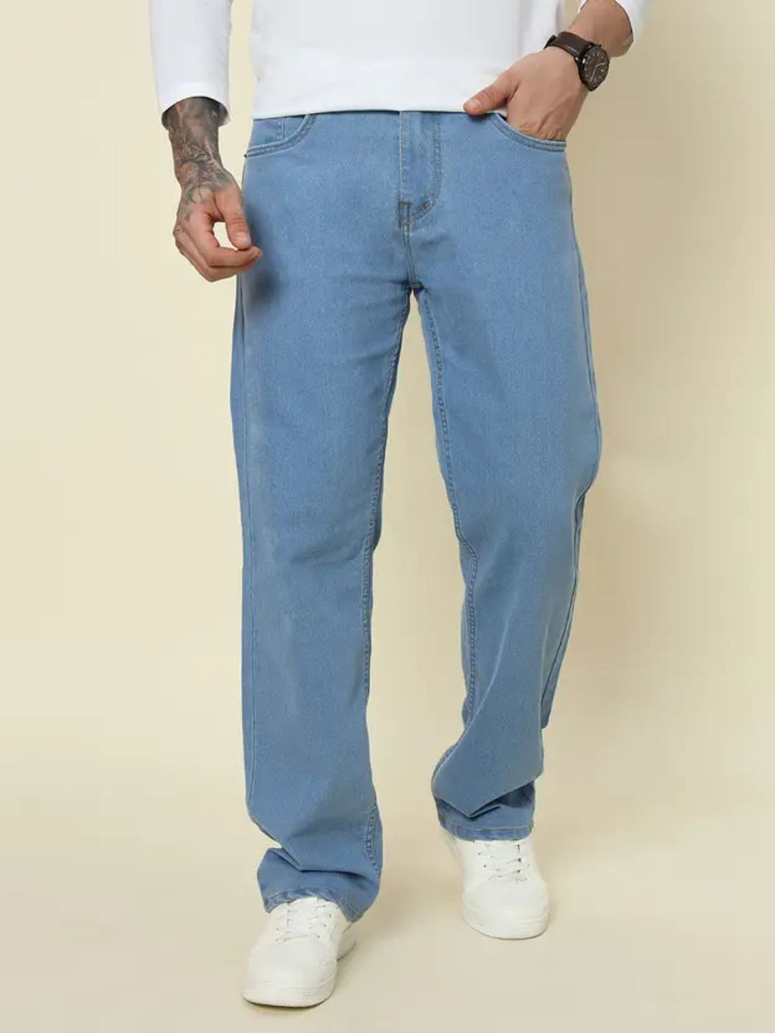 Image of moda star Regular Men Light Blue Jeans