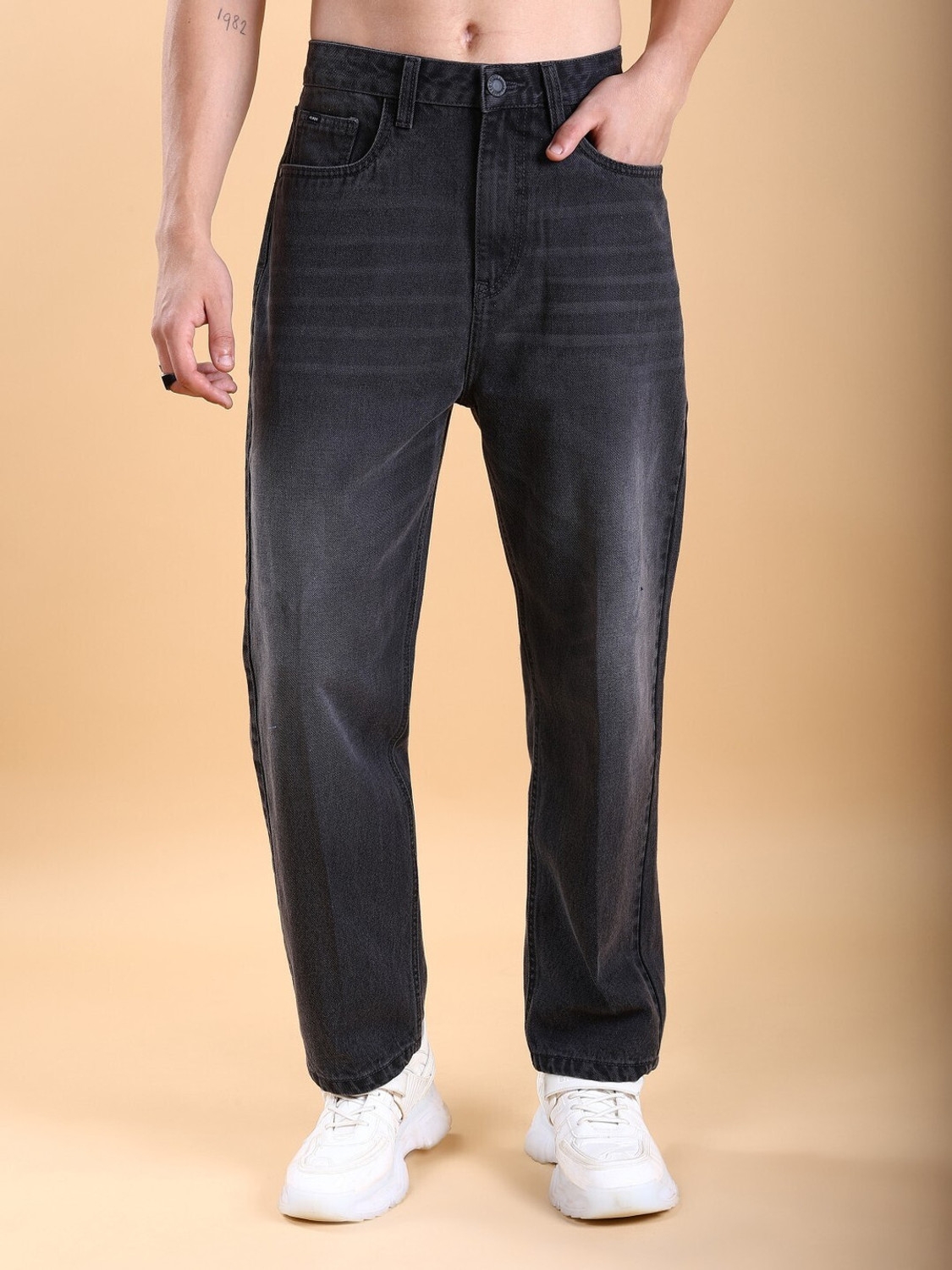 Image of Sobbers Straight Fit Men Grey Jeans