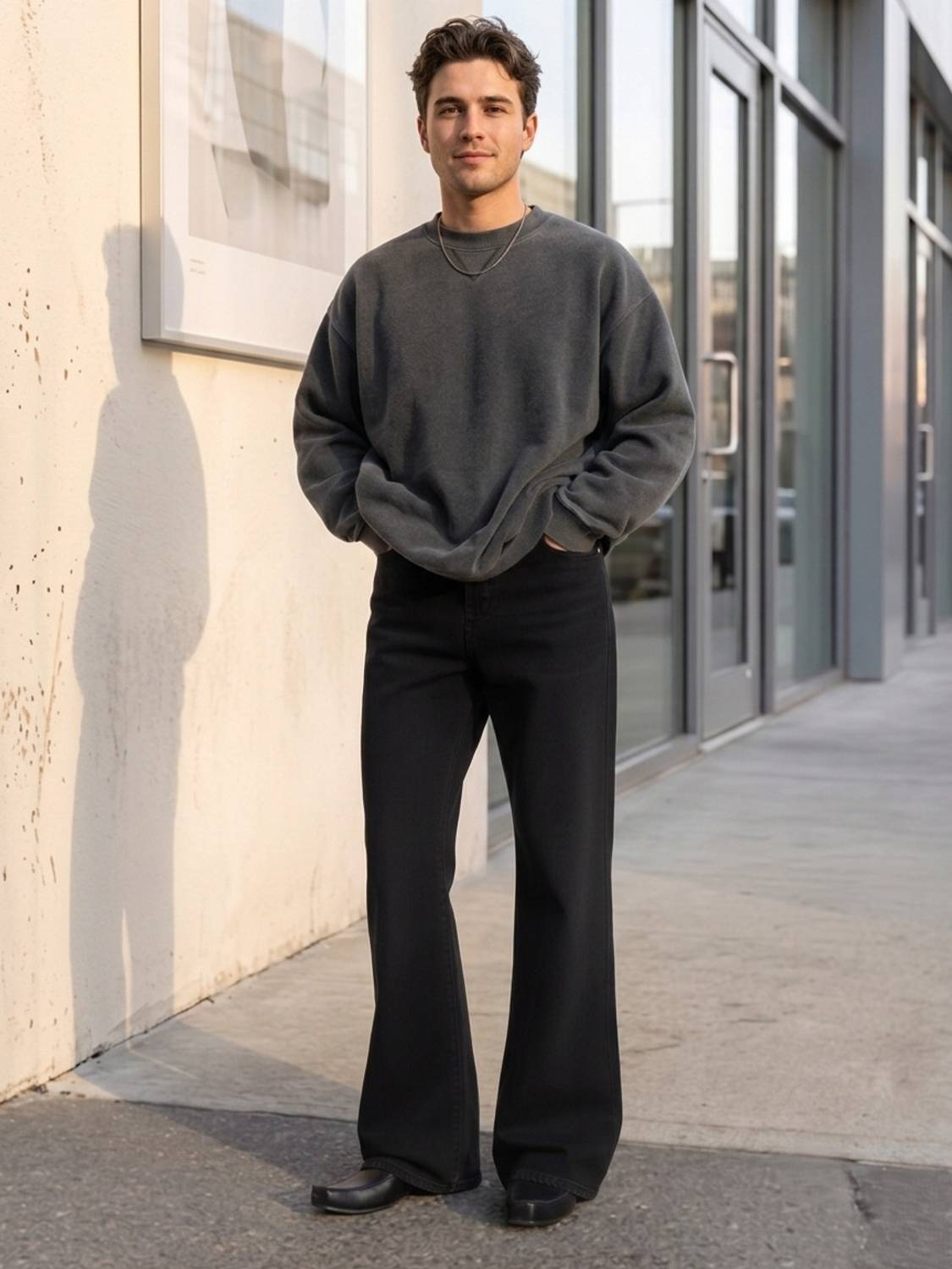arshfashion Boot-Leg Men Black Jeans - Image 4