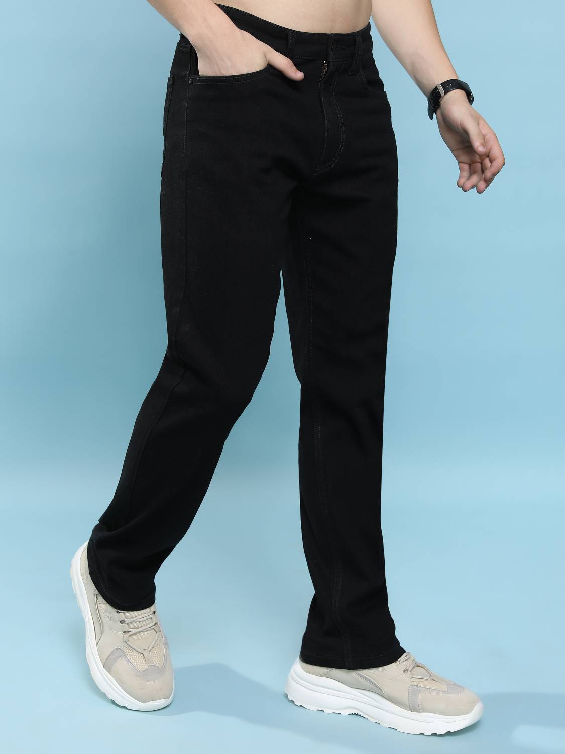 HIGHLANDER Straight Fit Black Jeans - Image 5