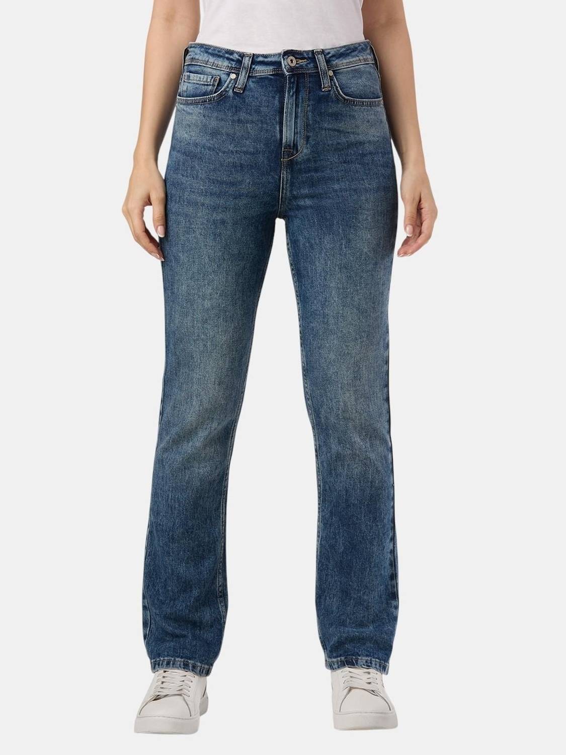 Pepe Jeans Women Light Blue Straight Fit Jeans - Image 3