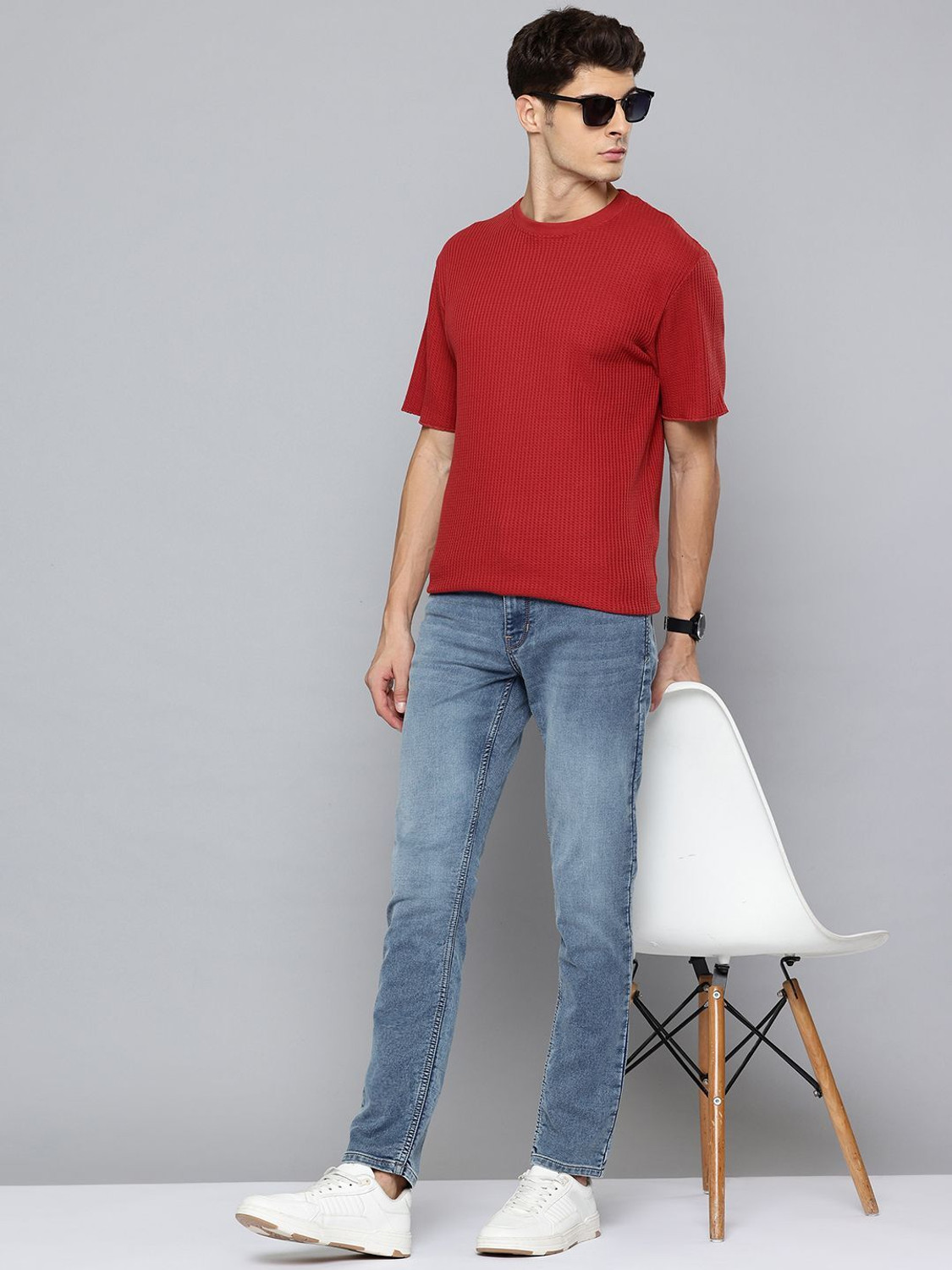 Image of FLYING MACHINE Slim Men Blue Jeans