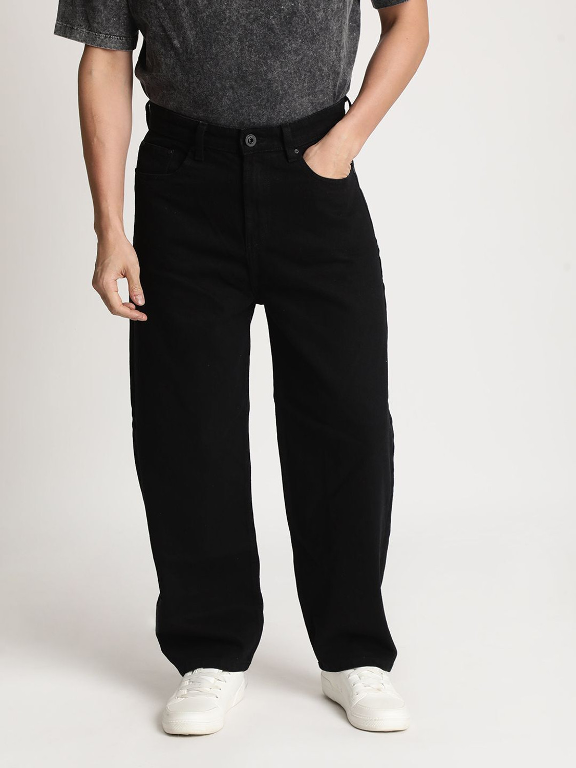 Image of Roadster Loose Fit Men Black Jeans
