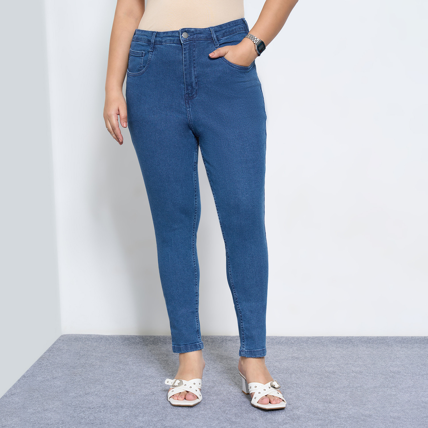 Image of Honey Curvytude by Pantaloons Skinny Women Blue Jeans