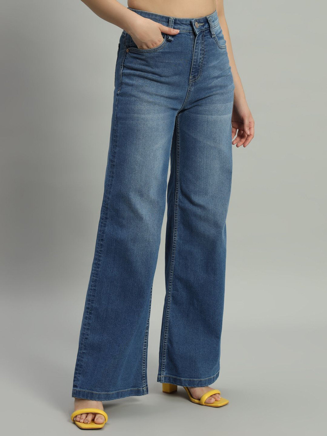 Image of GUTI Flared Women Blue Jeans