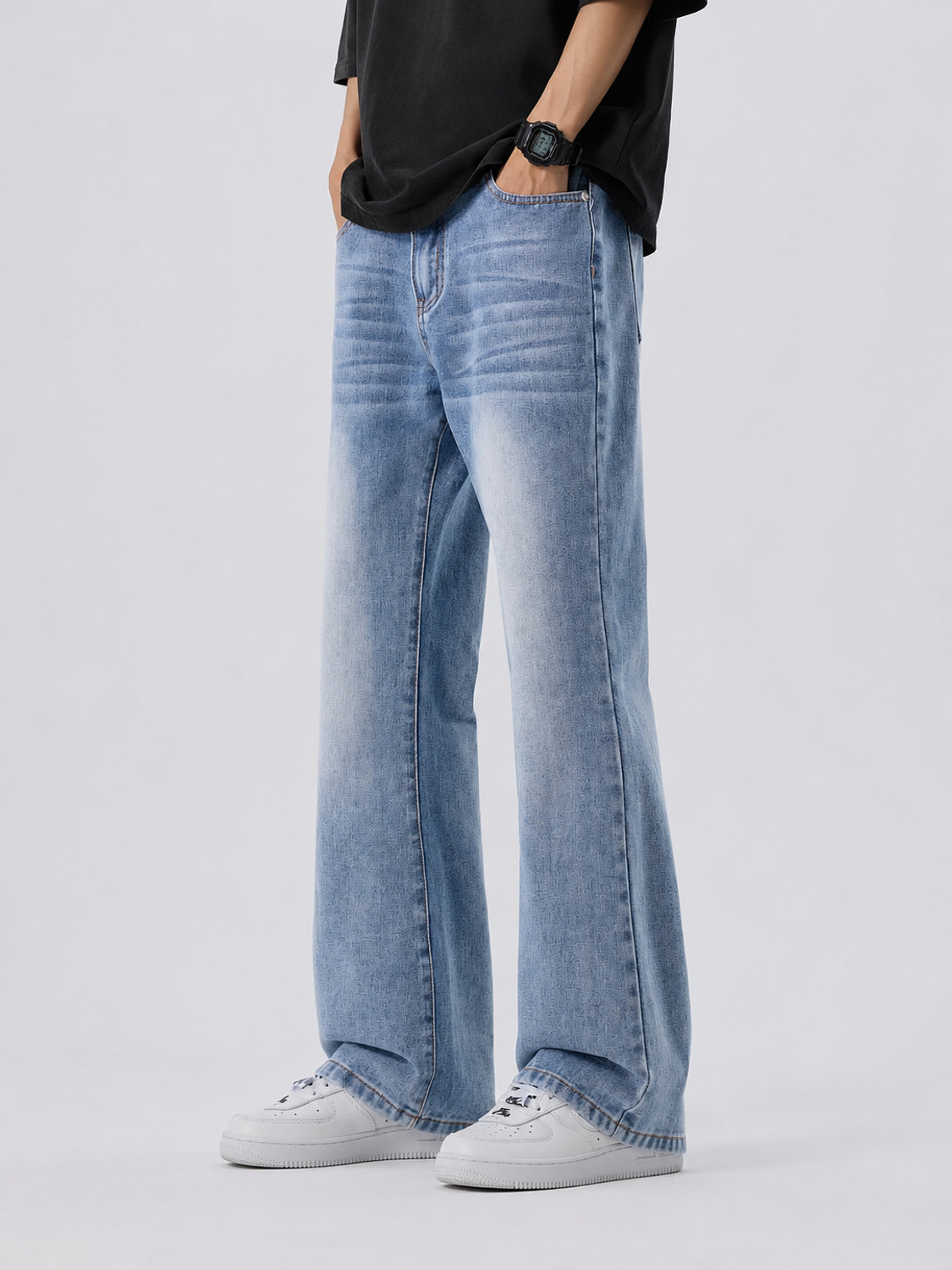 Image of ODDMONKEY Boot-Leg Men Light Blue Jeans