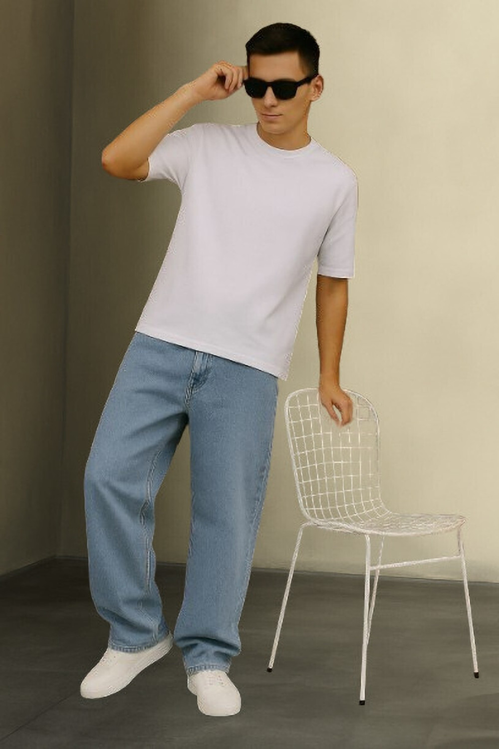 Image of PODGE Loose Fit Men Light Blue Jeans