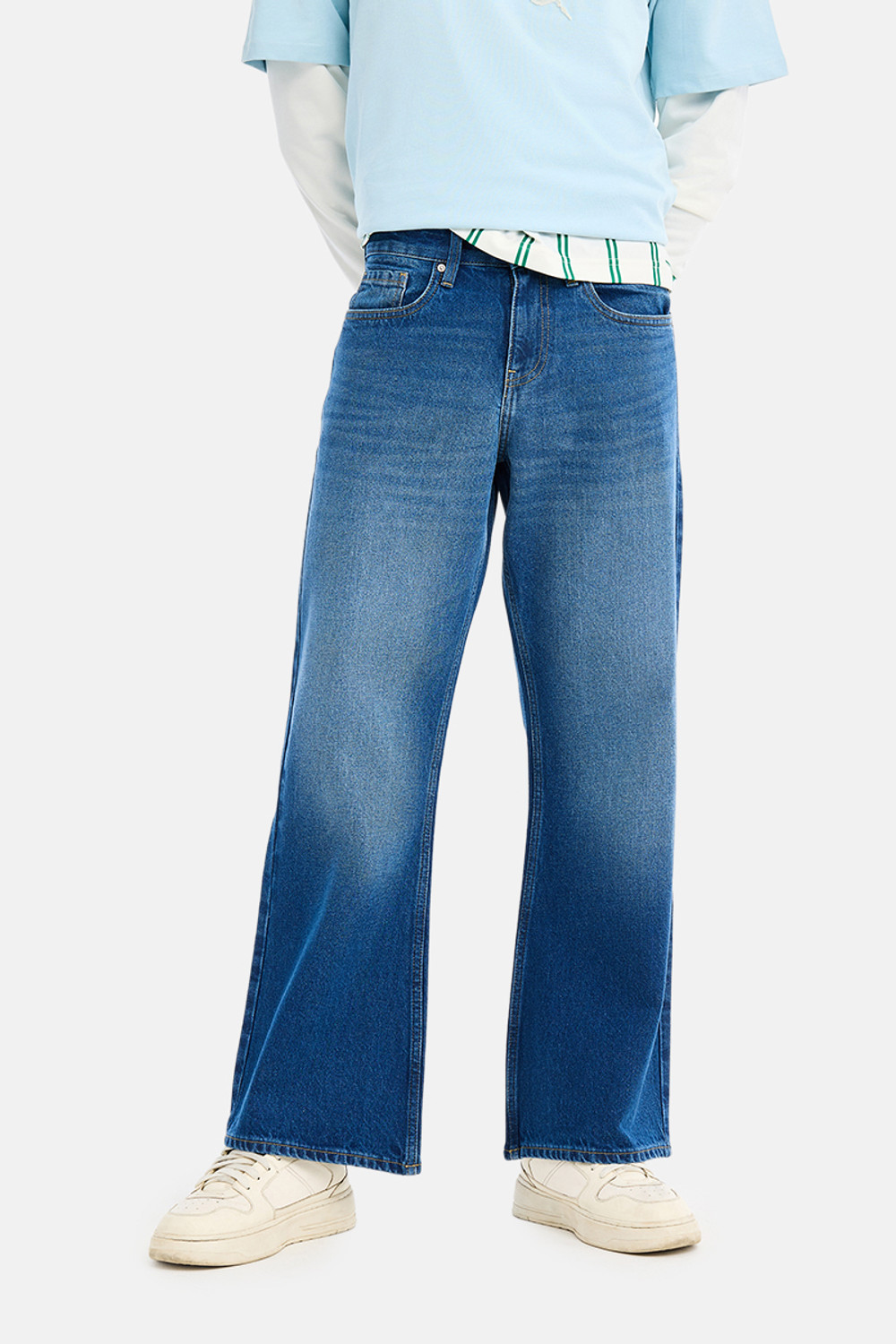 Image of Snitch Flared Men Blue Jeans
