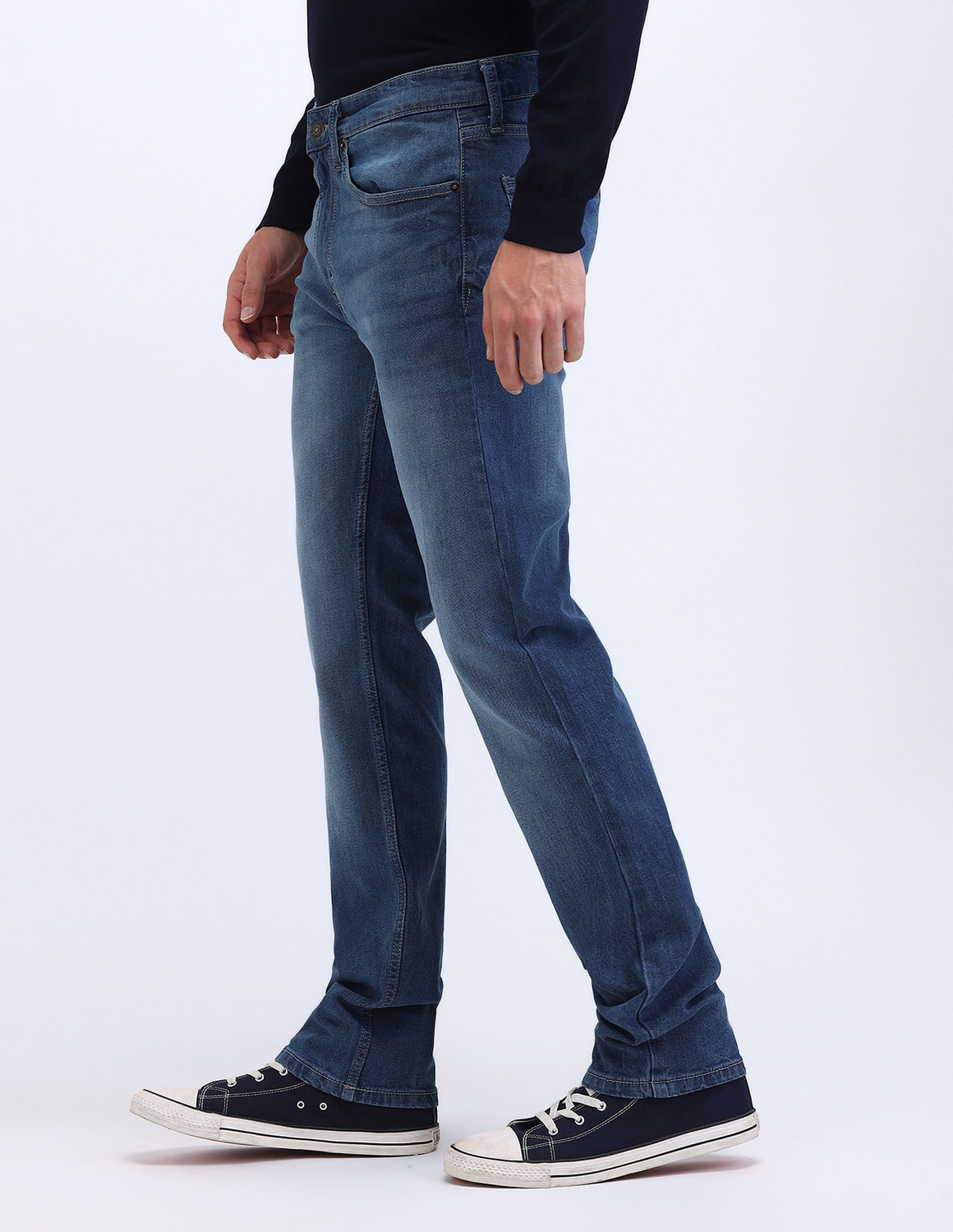 Image of FLYING MACHINE Straight Fit Men Blue Jeans