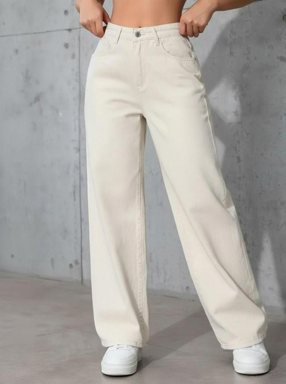 Image of PINKLIT Regular Women Beige Jeans