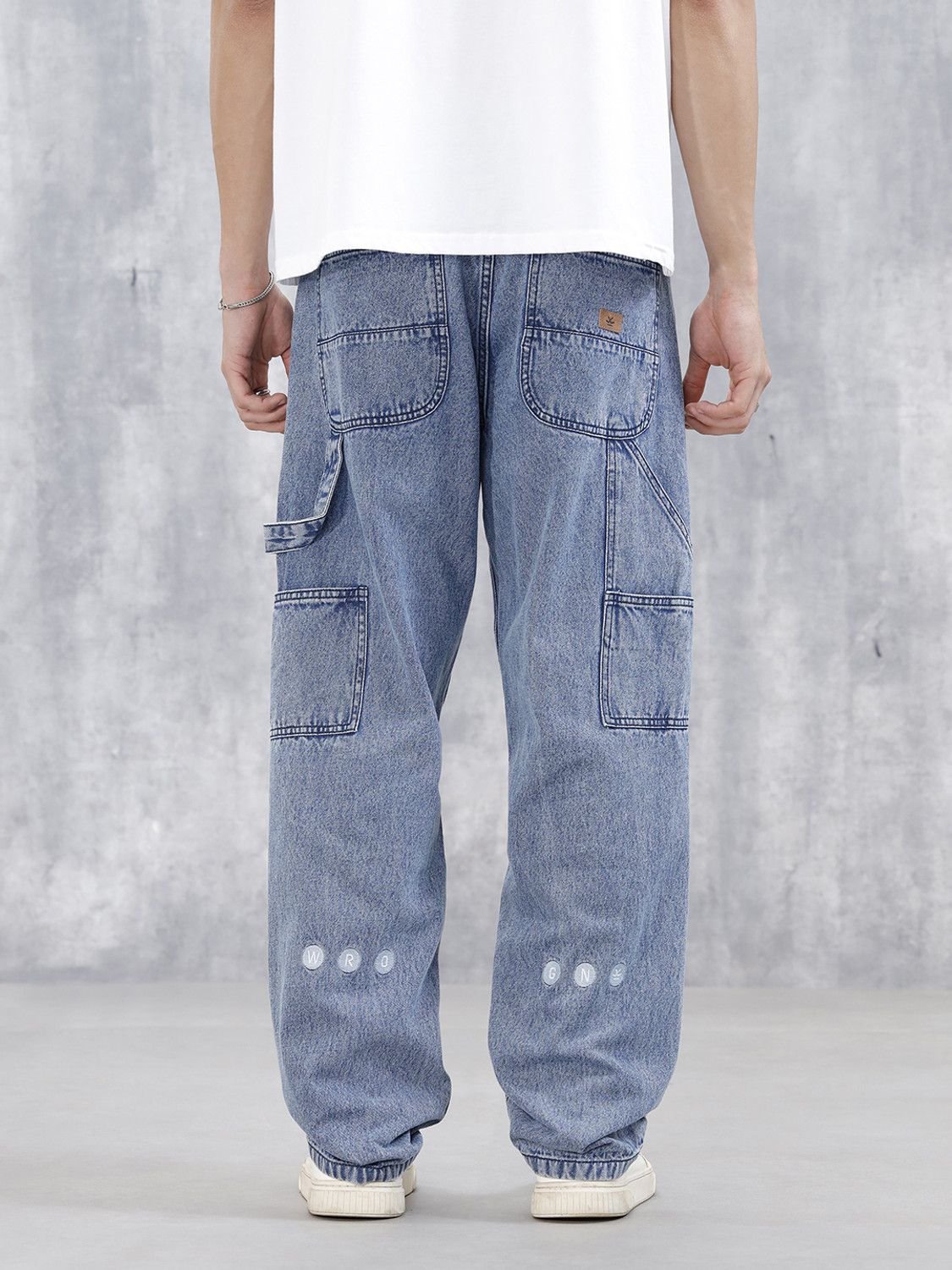Image of WROGN Loose Fit Men Blue Jeans