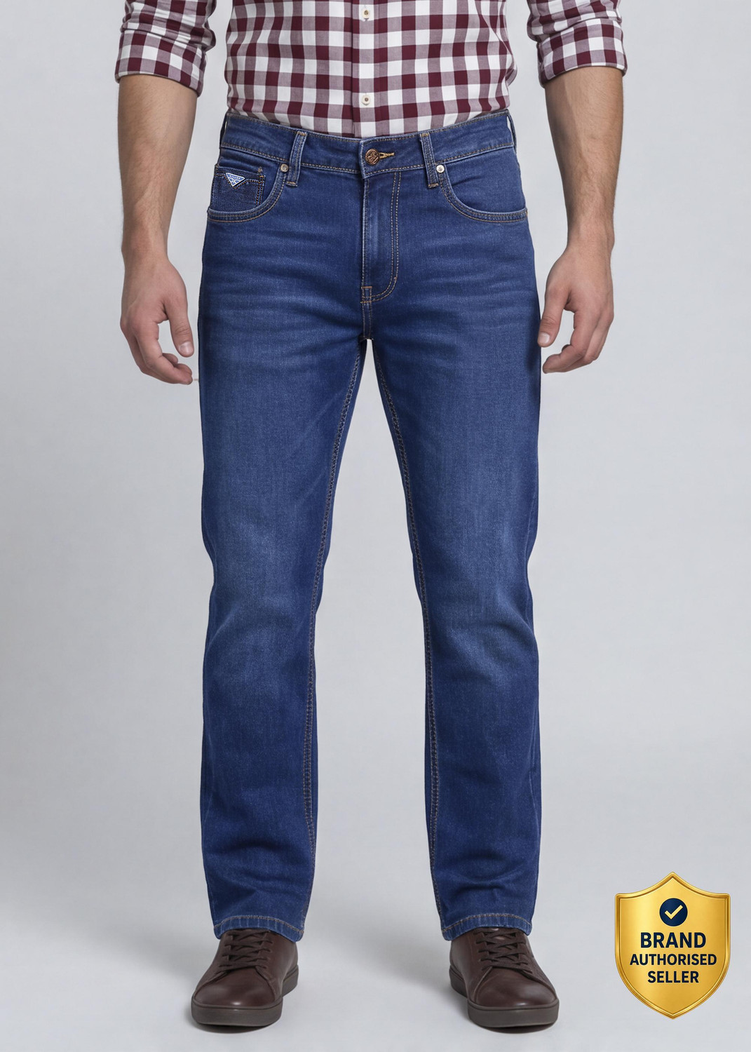 Image of KILLER Straight Fit Men Dark Blue Jeans