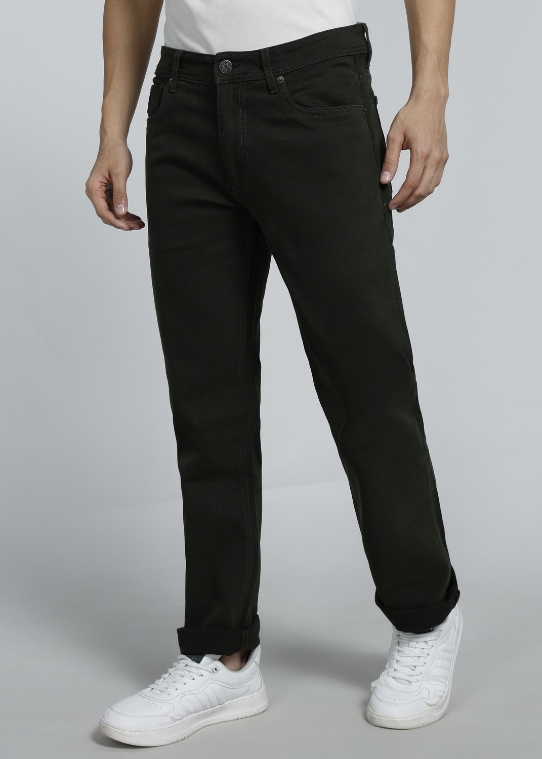 Image of PETER ENGLAND Regular Men Dark Green Jeans