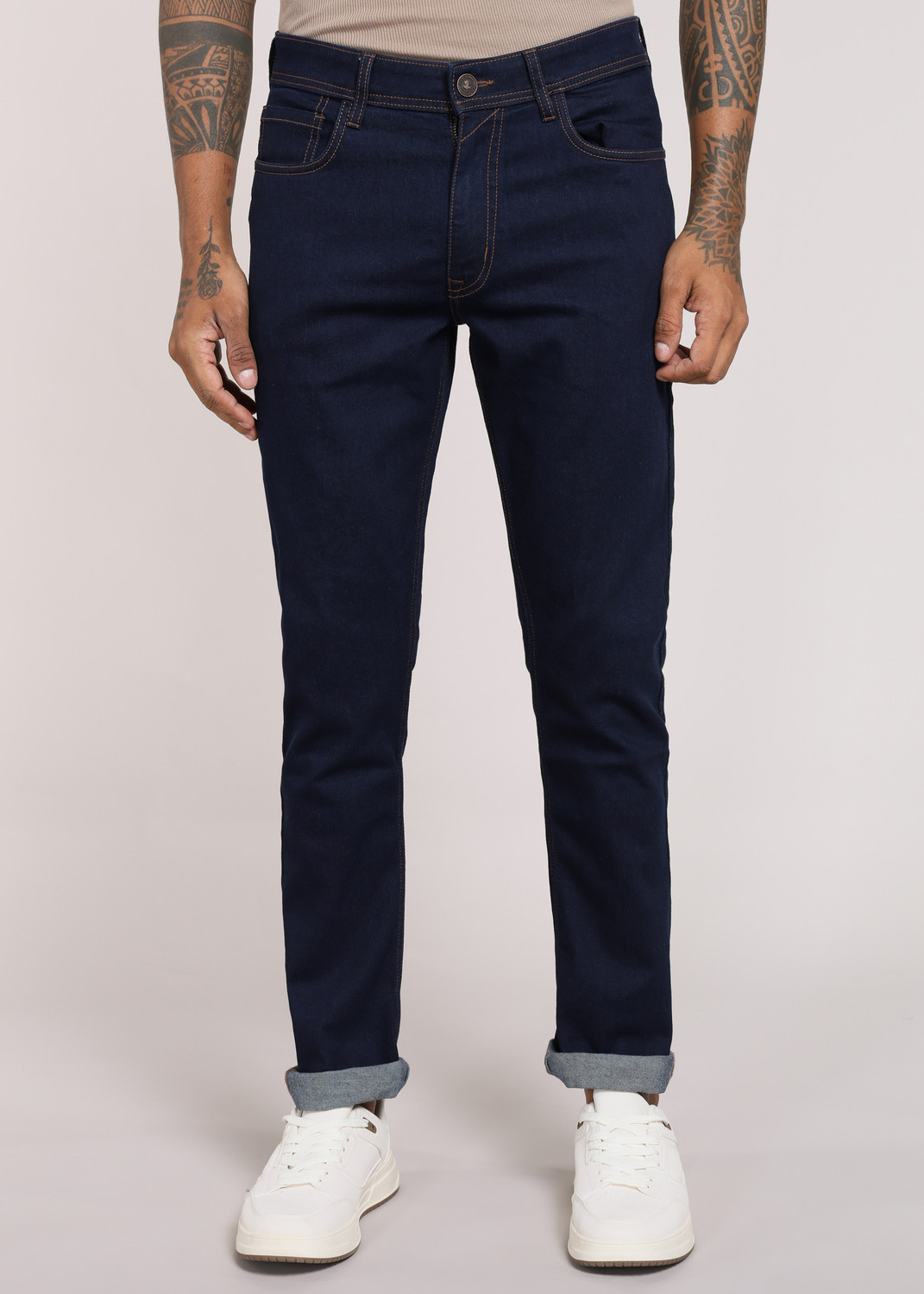 Image of PETER ENGLAND Men Slim Mid Rise Blue Jeans