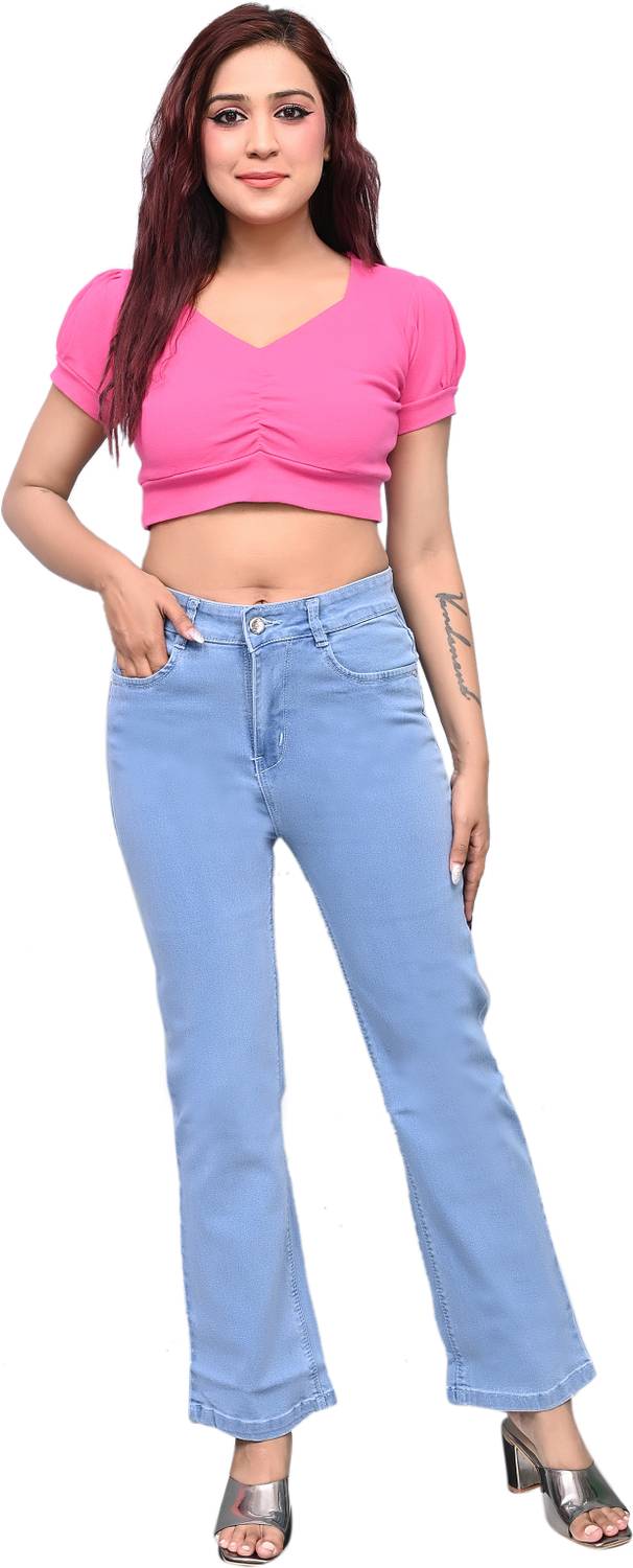 AADVI ENTERPRISE Boot-Leg Women Light Blue Jeans
