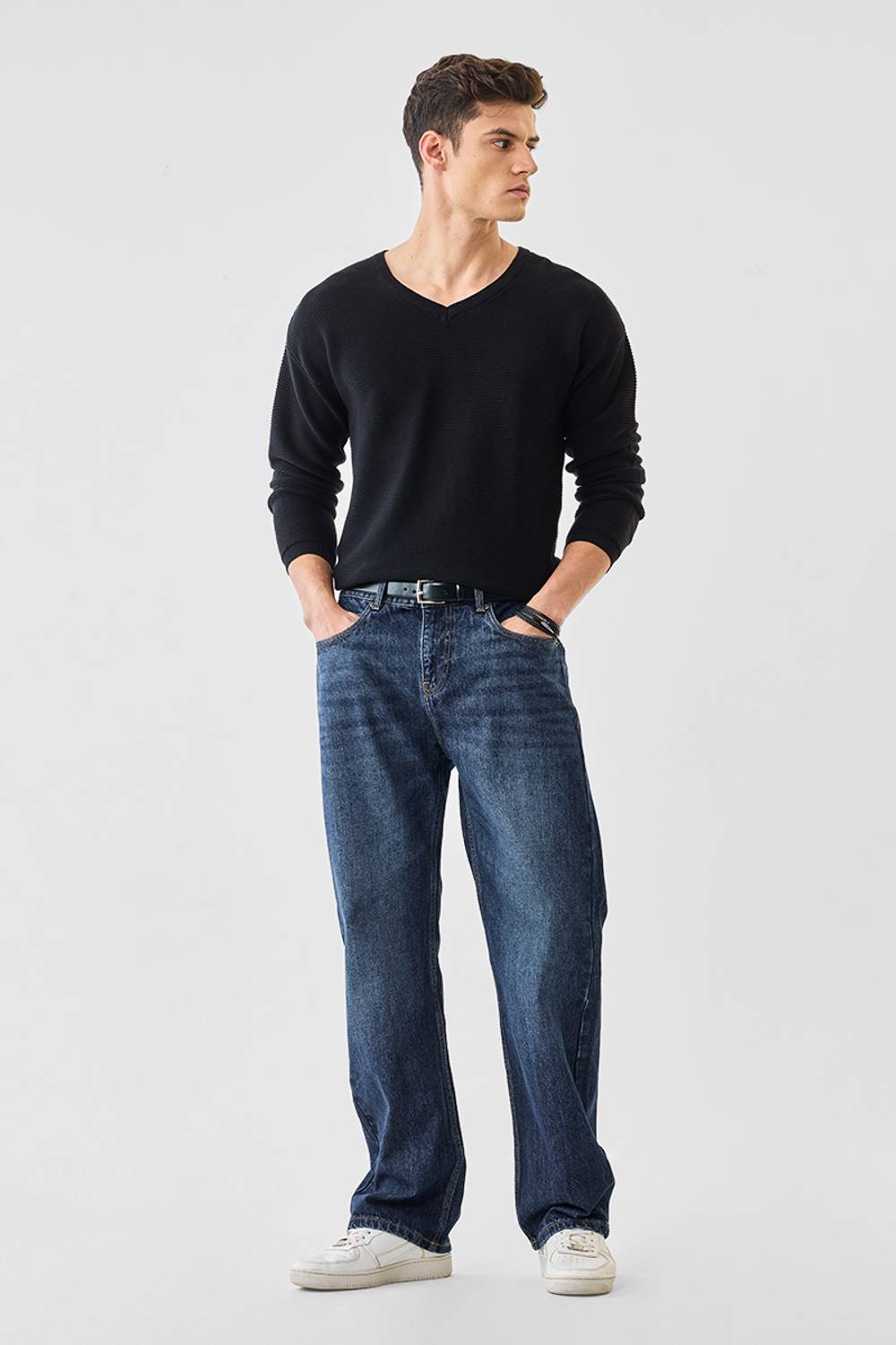 Snitch Straight Fit Men Dark Blue Jeans - Image 4