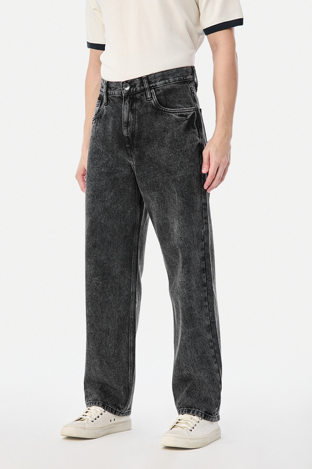 Image of Snitch Baggy Fit Men Black Jeans