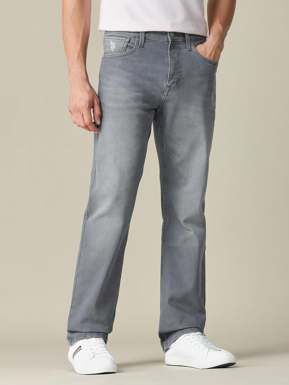 Image of U.S. Polo Assn. Denim Co. Straight Fit Men Grey Jeans