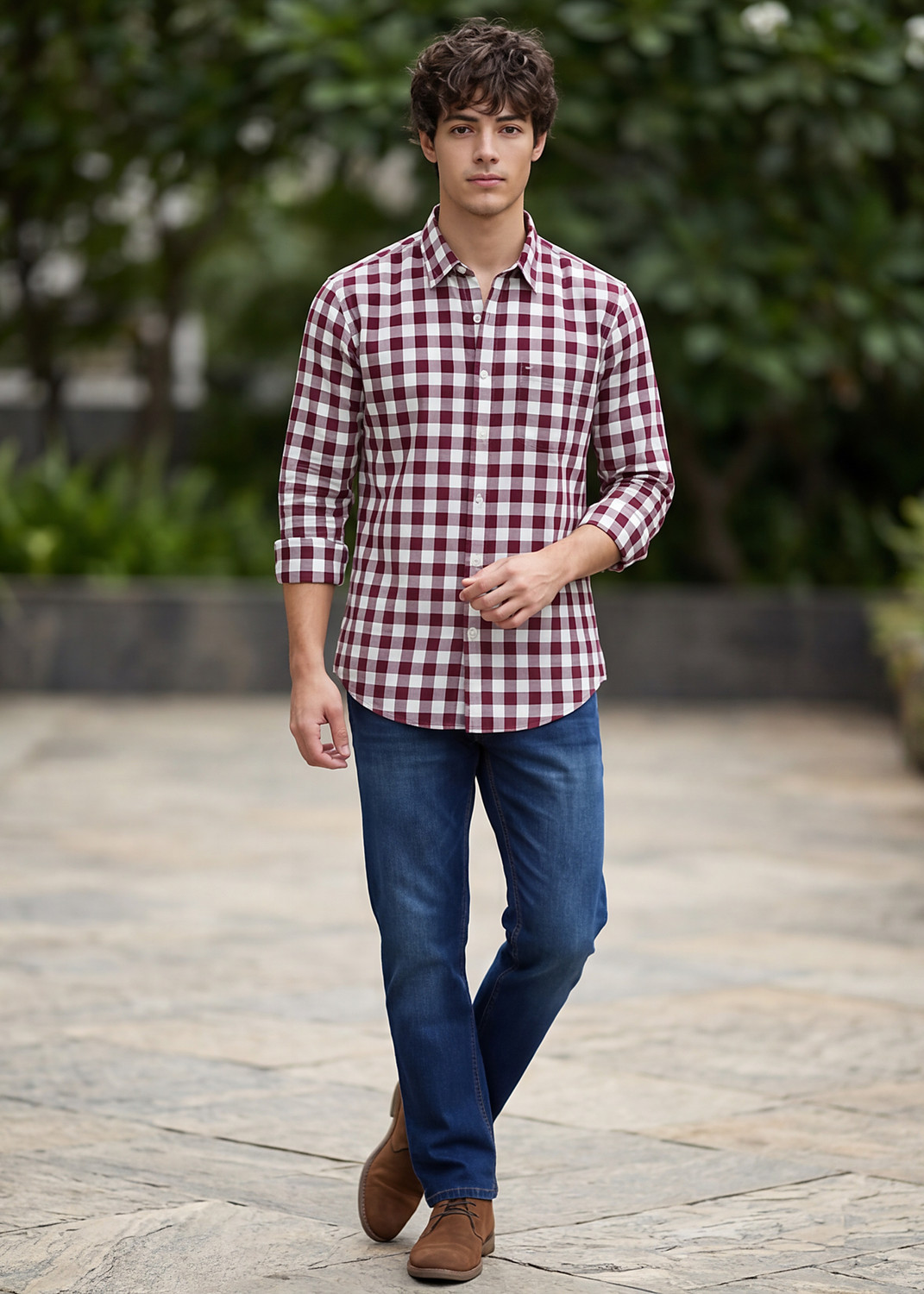 Image of KILLER Men Slim Mid Rise Dark Blue Jeans