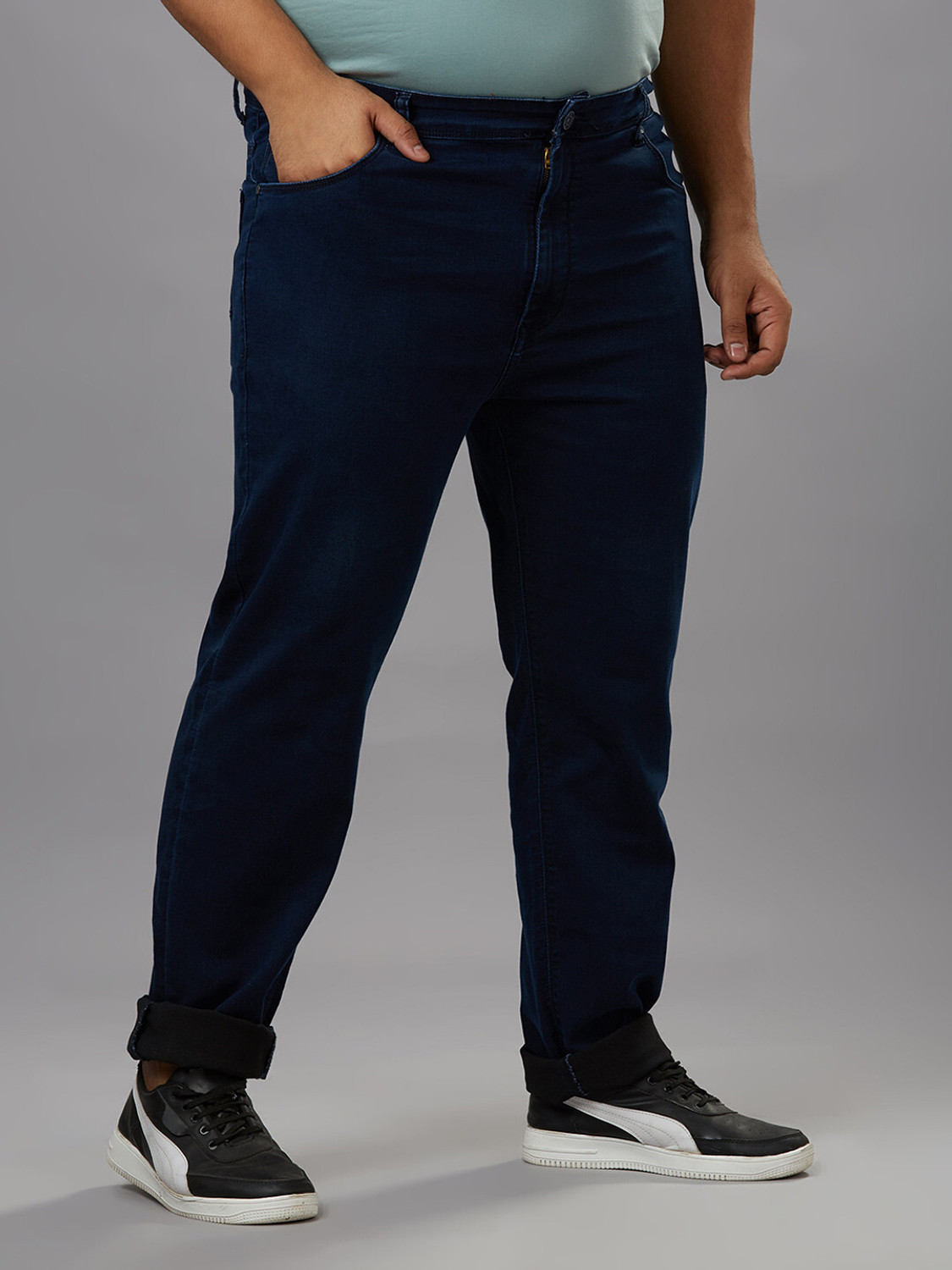 Image of XMEX Men Regular High Rise Dark Blue Jeans