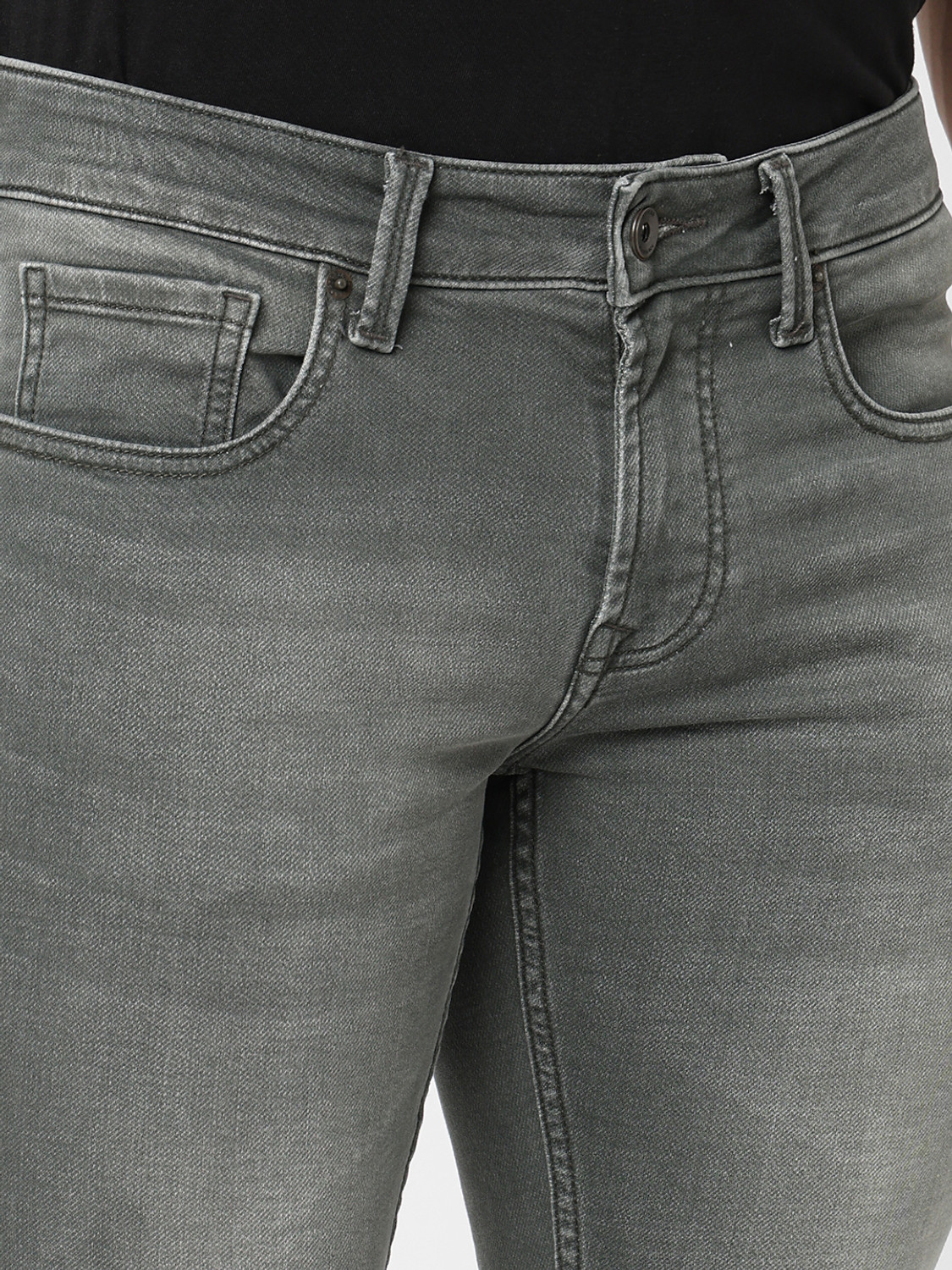 Image of Spykar Slim Men Grey Jeans