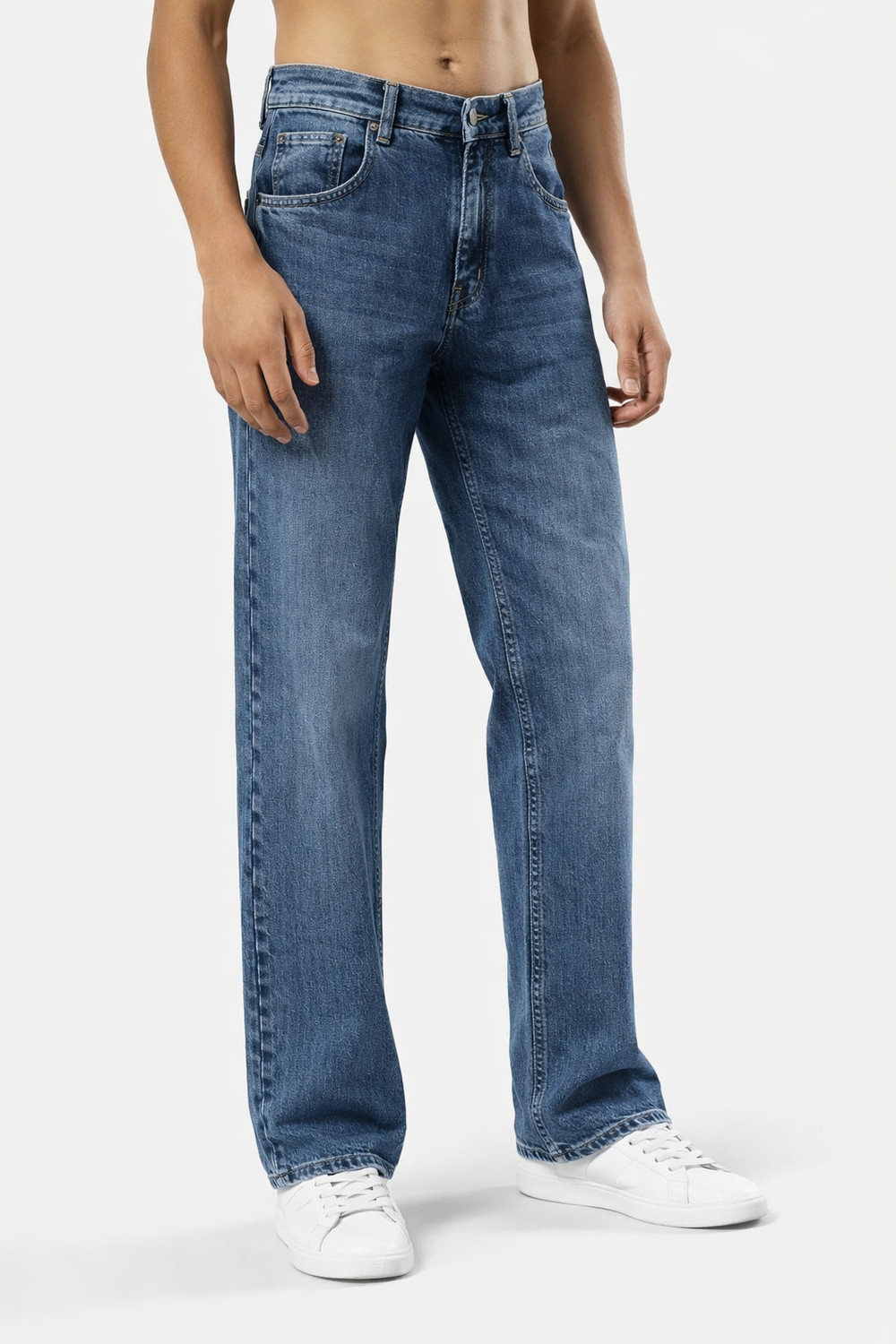 Image of DENWOX Straight Fit Men Blue Jeans