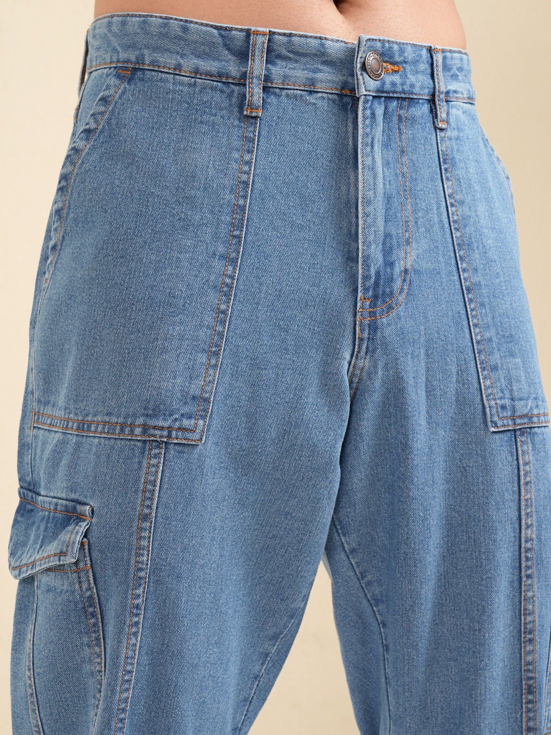 Image of HIGHLANDER Tapered Fit Men Light Blue Jeans