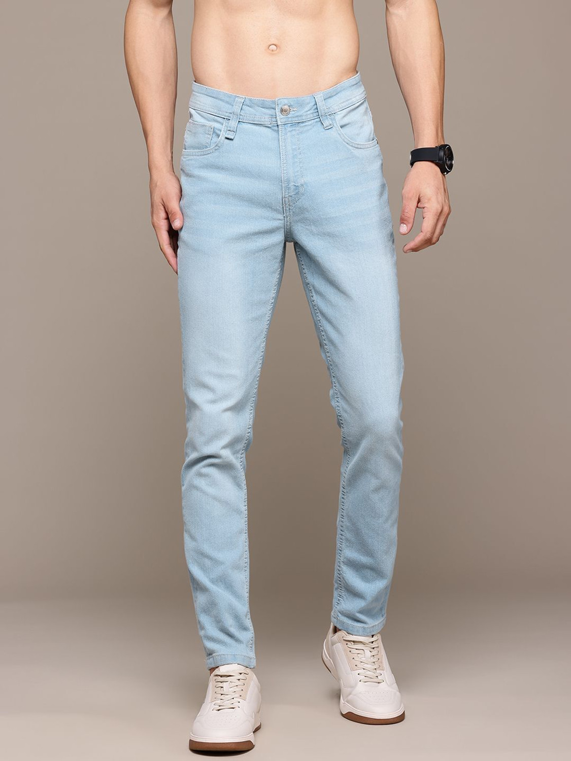 Image of Roadster Tapered Fit Men Blue Jeans