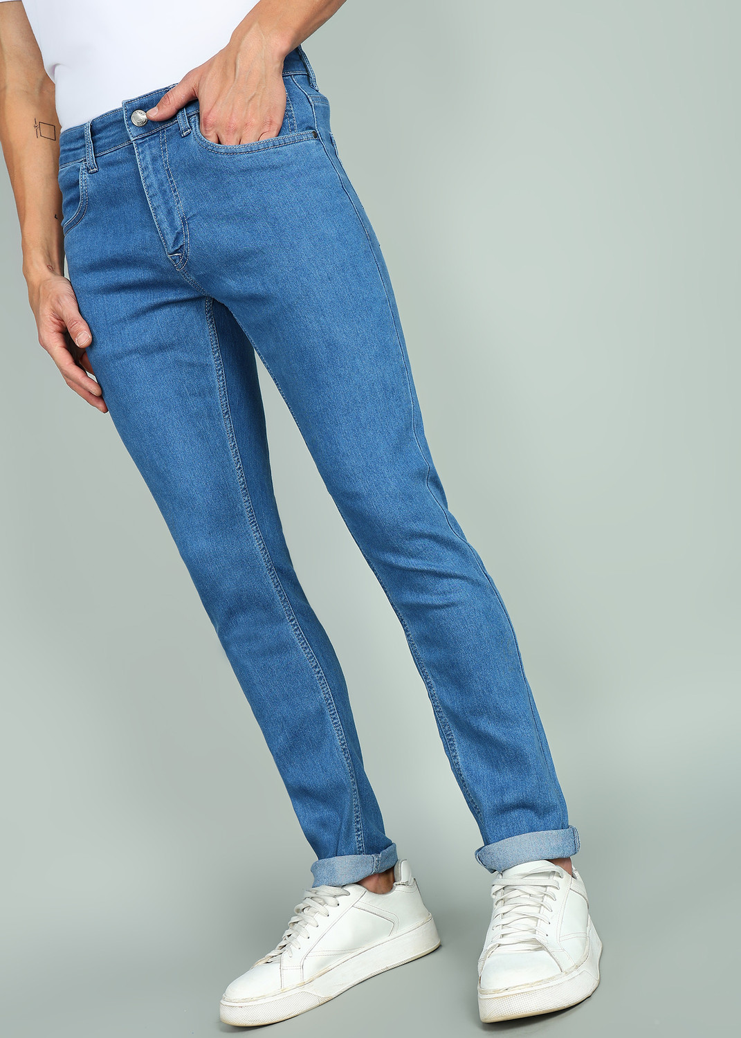 Image of WROGN Slim Men Blue Jeans