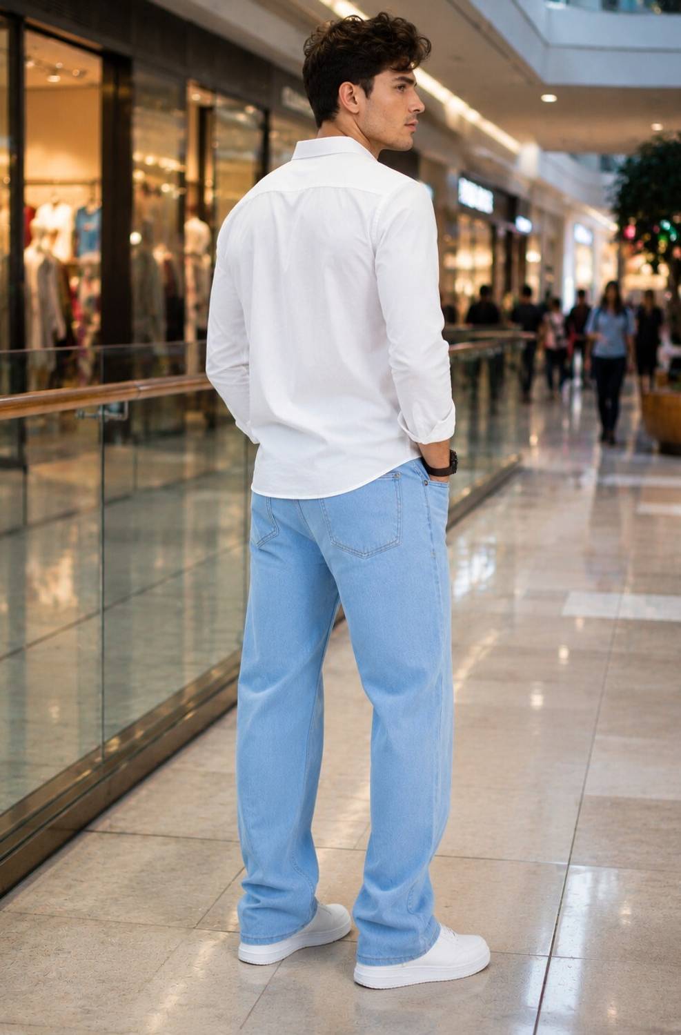 DENIM LOOK Loose Fit Men Light Blue Jeans - Image 4