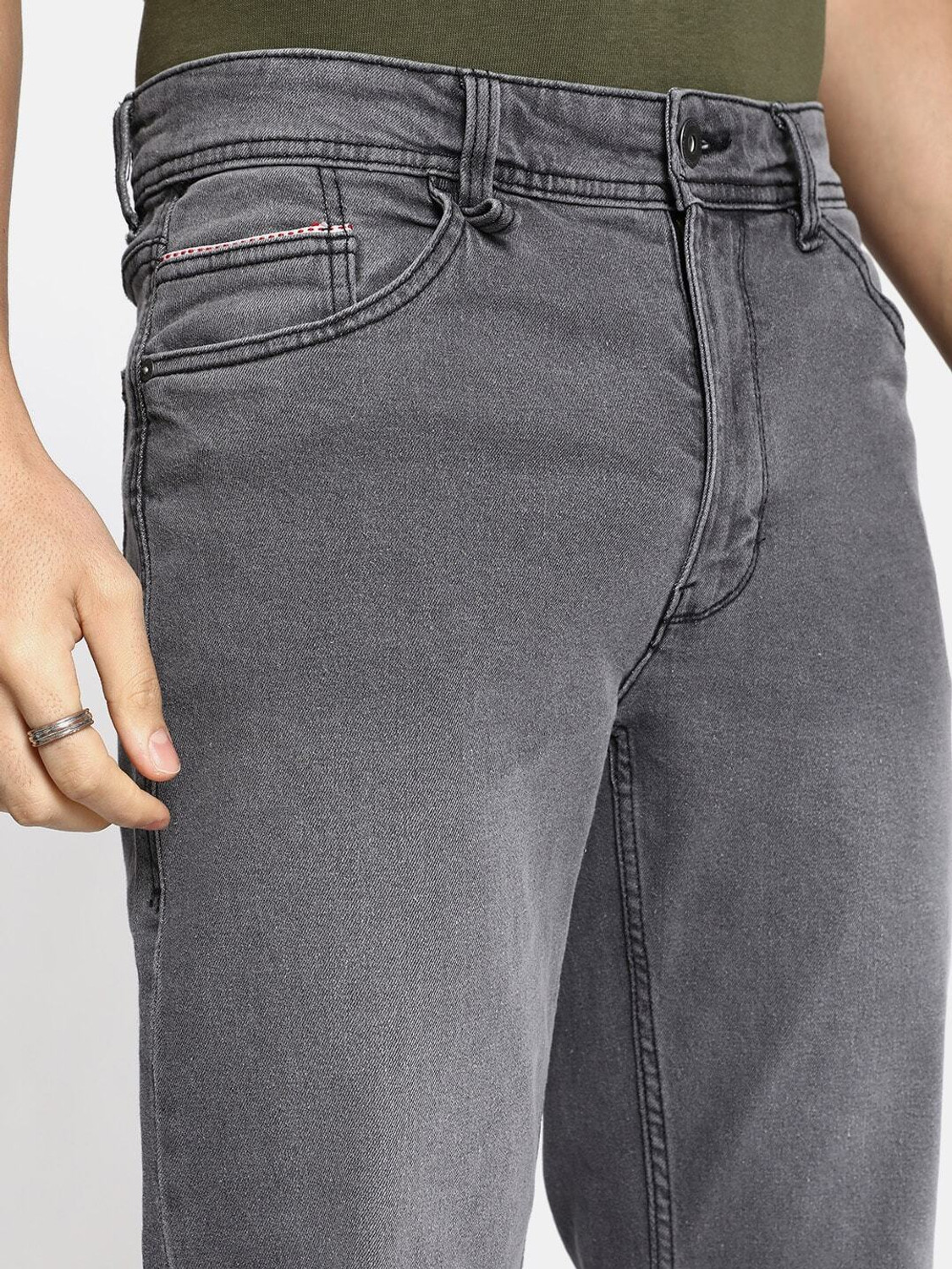 Image of Roadster Regular Men Grey Jeans