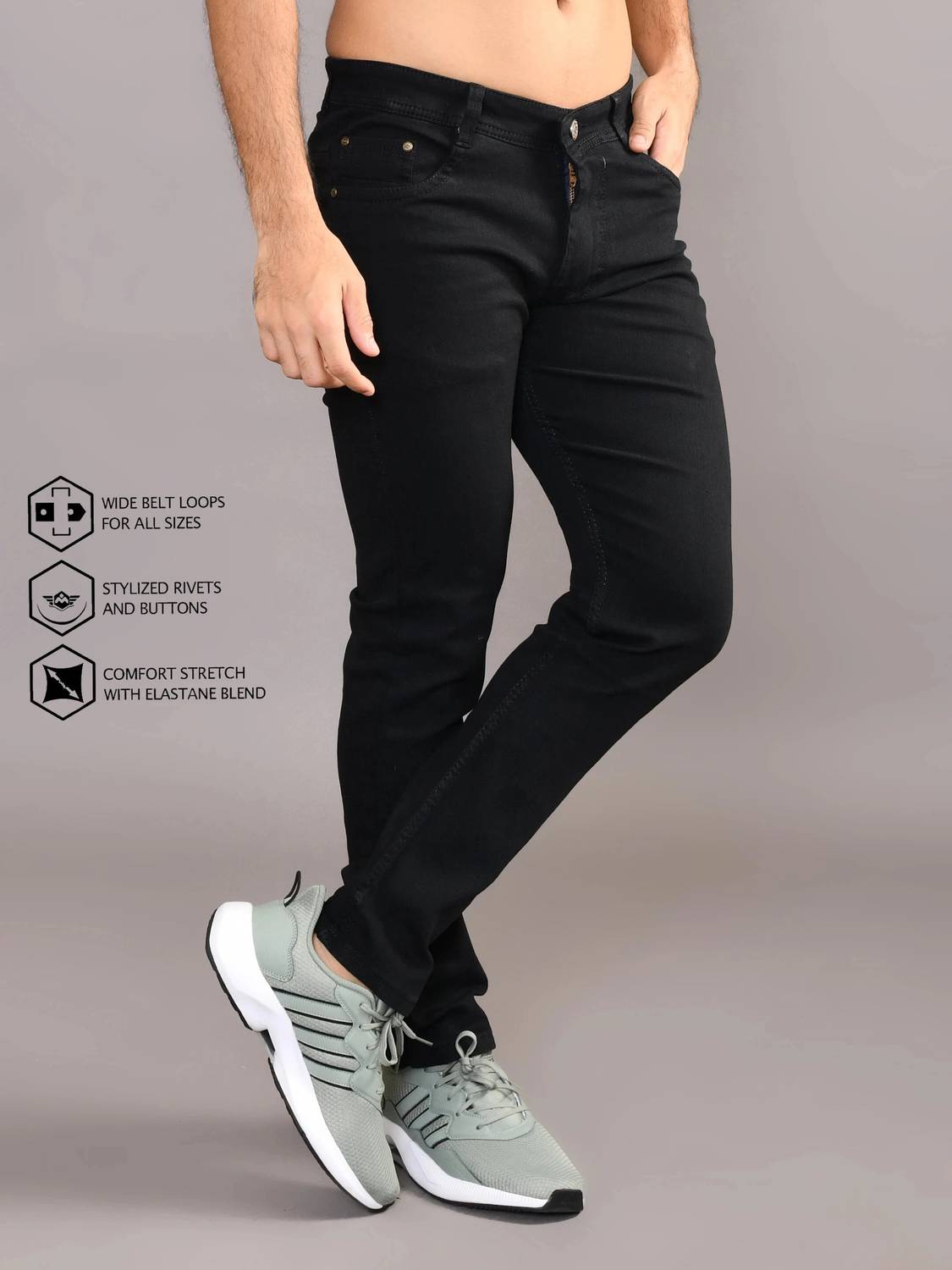 Lzard Slim Men Black Jeans - Image 2