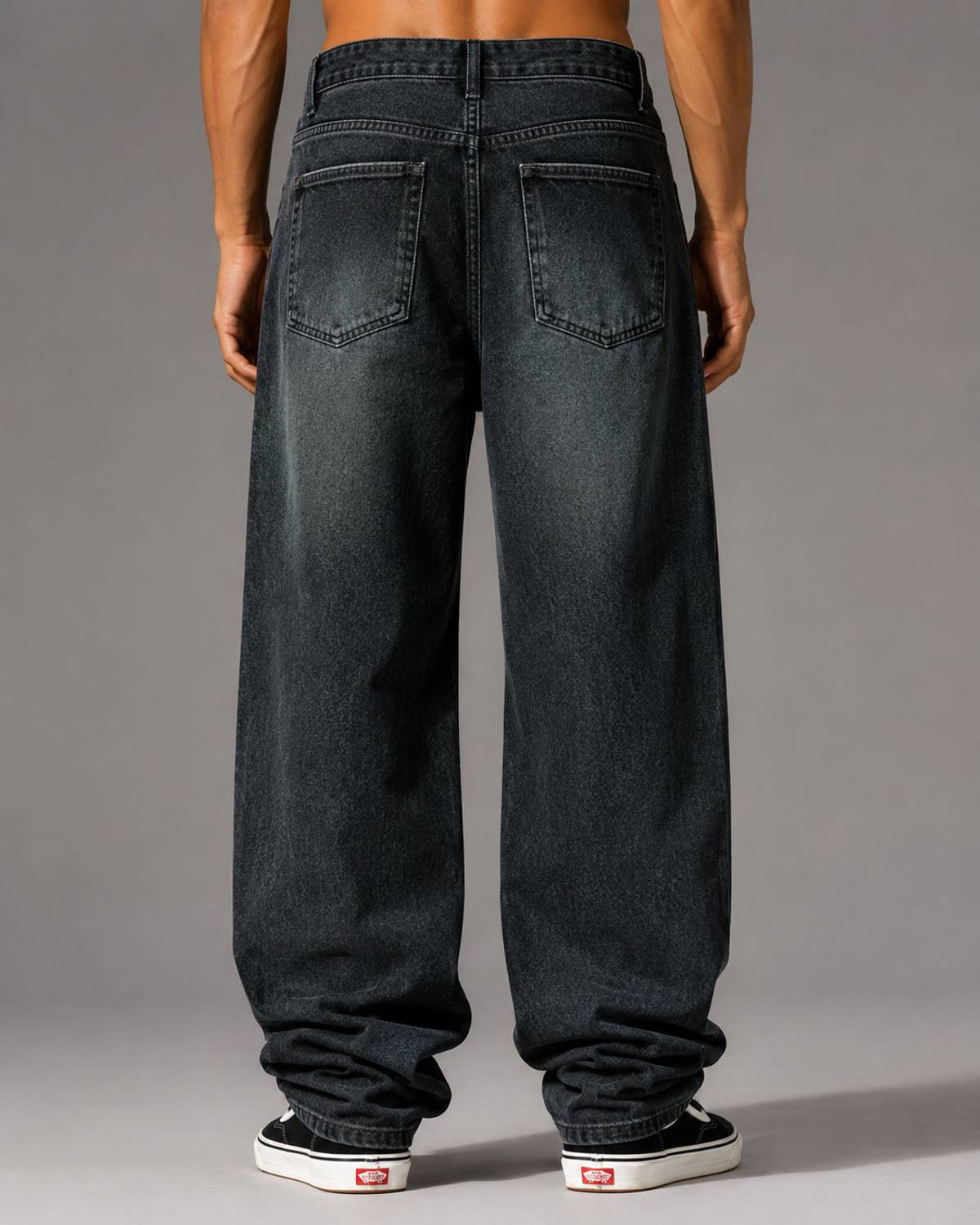 sanedi Baggy Fit Men Black Jeans - Image 2