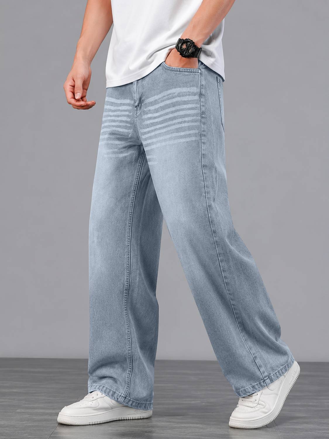 MOTREX Baggy Fit Men Grey Jeans - Image 4