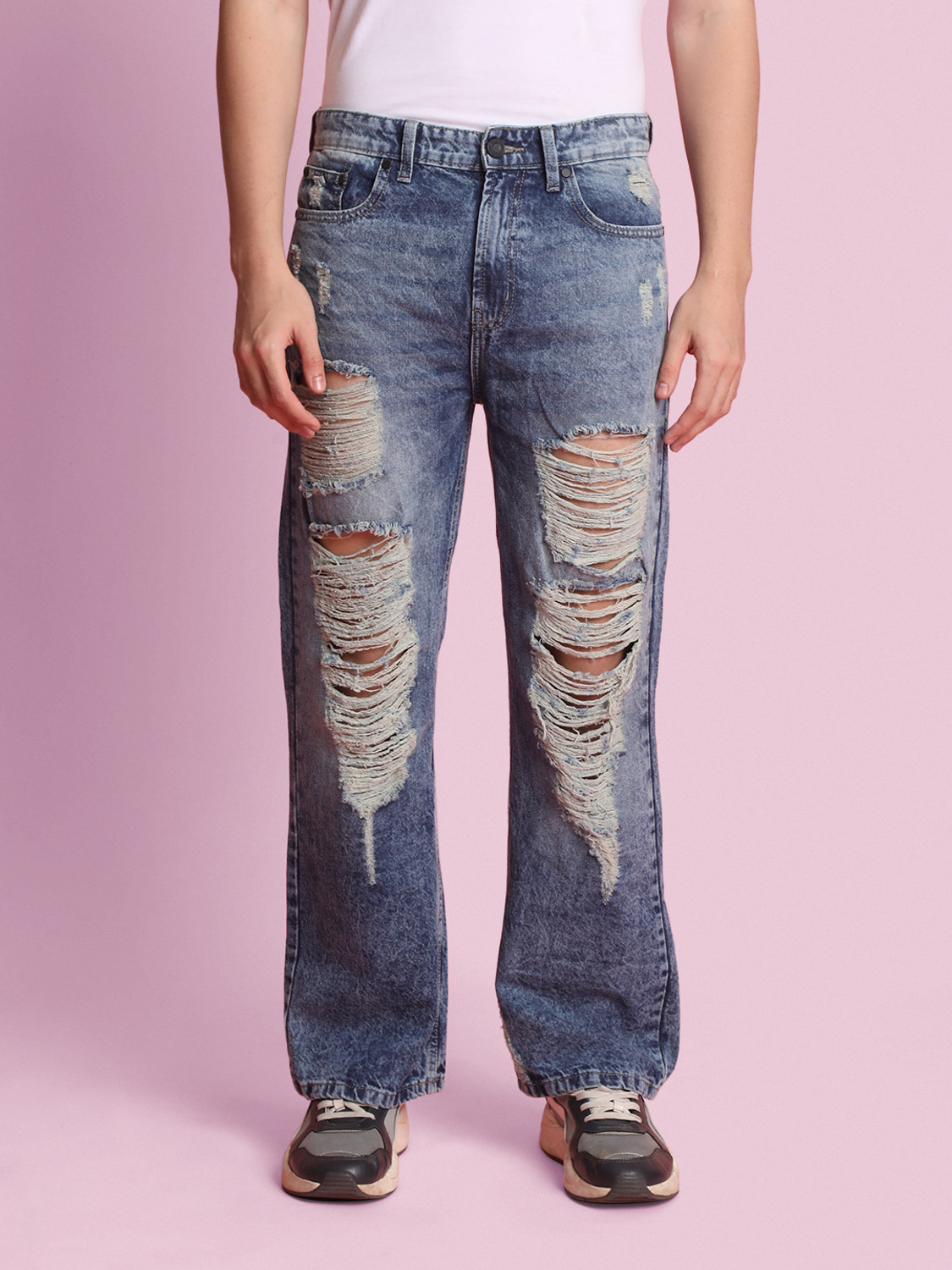 Image of Bene Kleed Loose Fit Men Blue Jeans