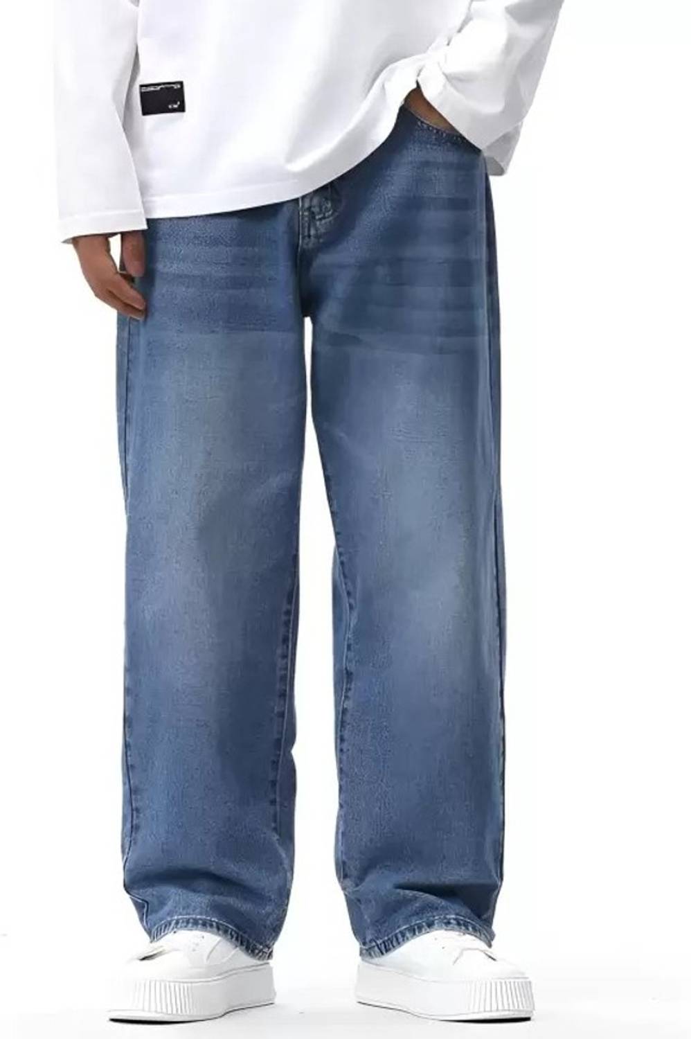 DENIM FIT Loose Fit Men Light Blue Jeans