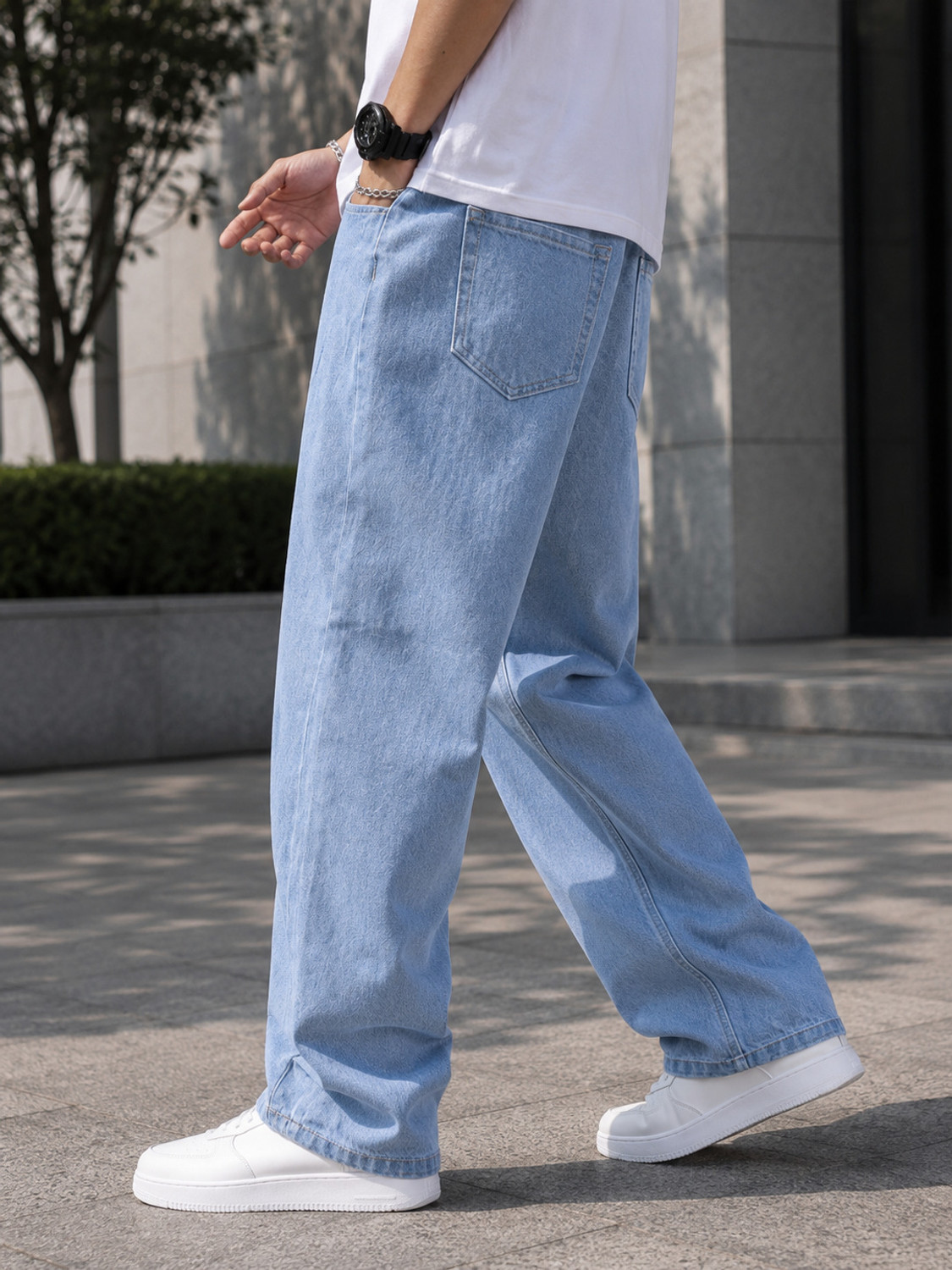 Image of 7 CUTS Wide Leg Men Light Blue Jeans