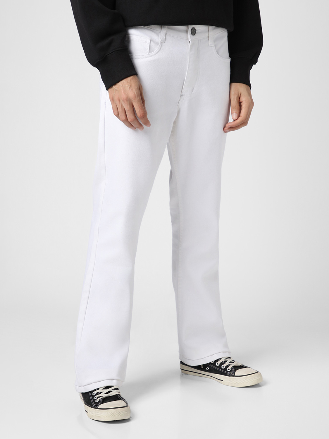 Image of Urbano Fashion Boot-Leg Men White Jeans