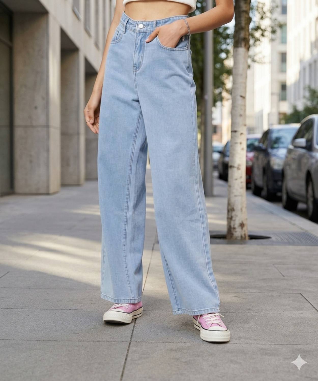 A1TUFF Wide Leg Women Light Blue Jeans