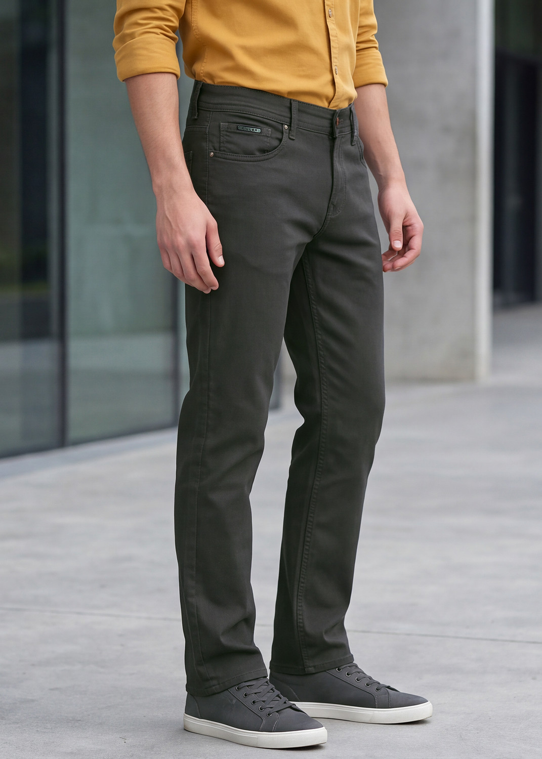 Image of KILLER Men Straight Fit Mid Rise Dark Grey Jeans