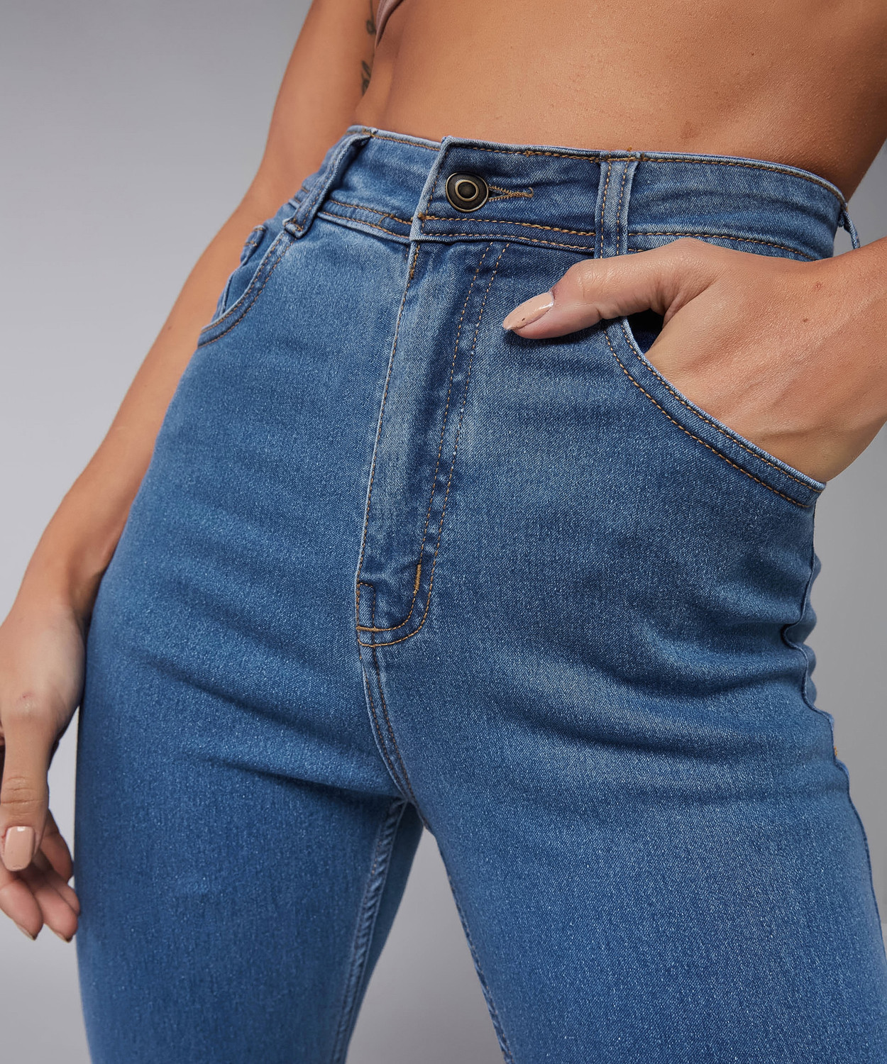 Image of DOLCE CRUDO Skinny Women Blue Jeans