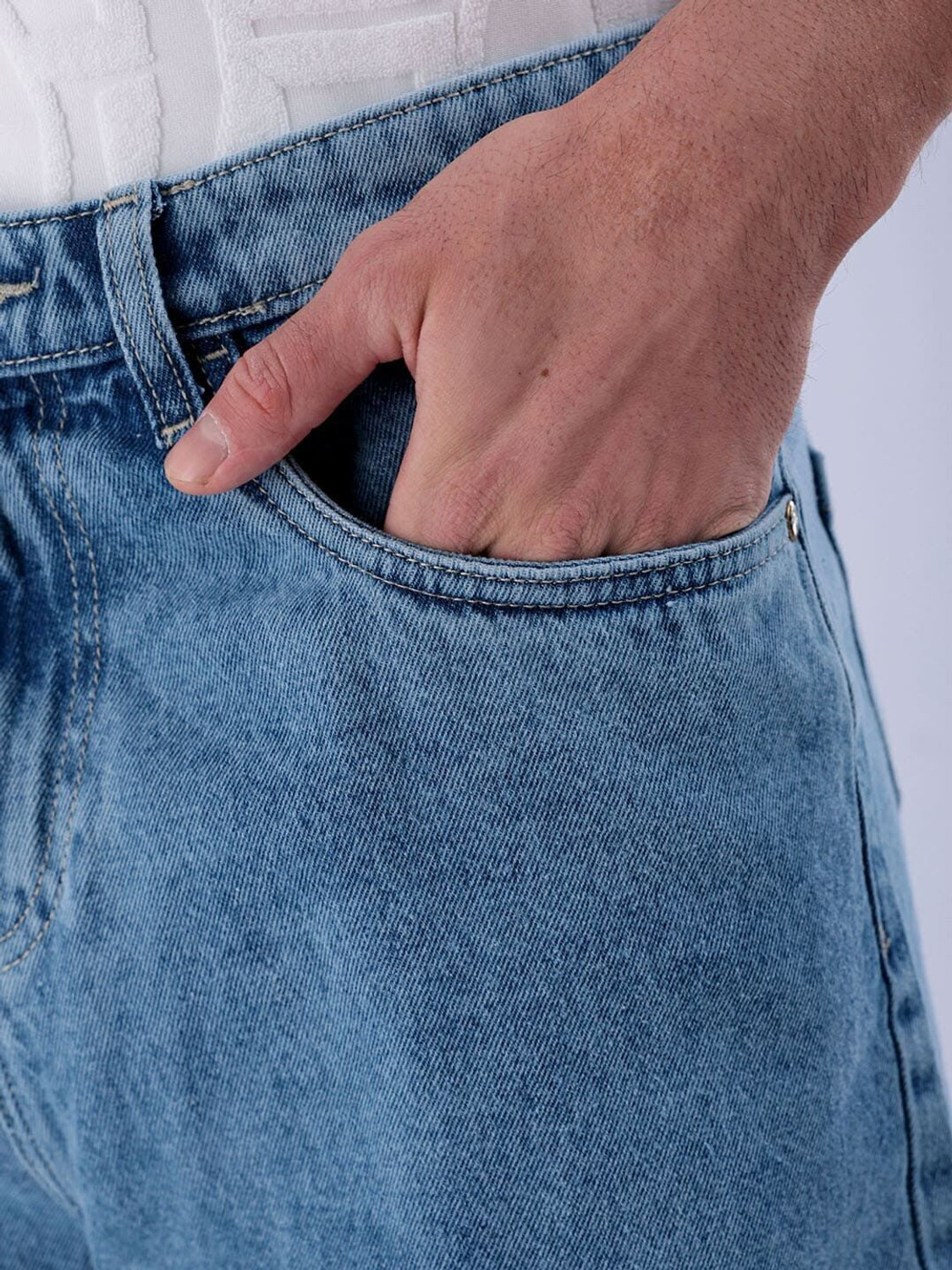 Image of The Indian Garage Co. Tapered Fit Men Blue Jeans