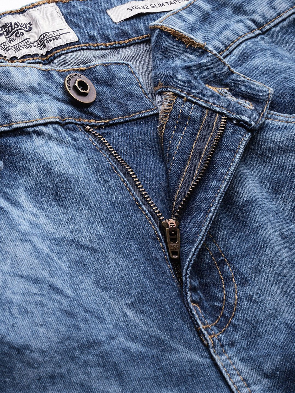 Image of Roadster Tapered Fit Men Blue Jeans