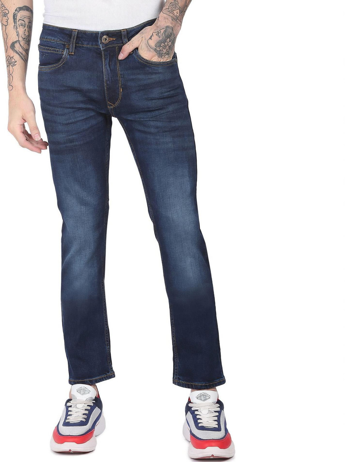 Image of FLYING MACHINE Slim Men Blue Jeans